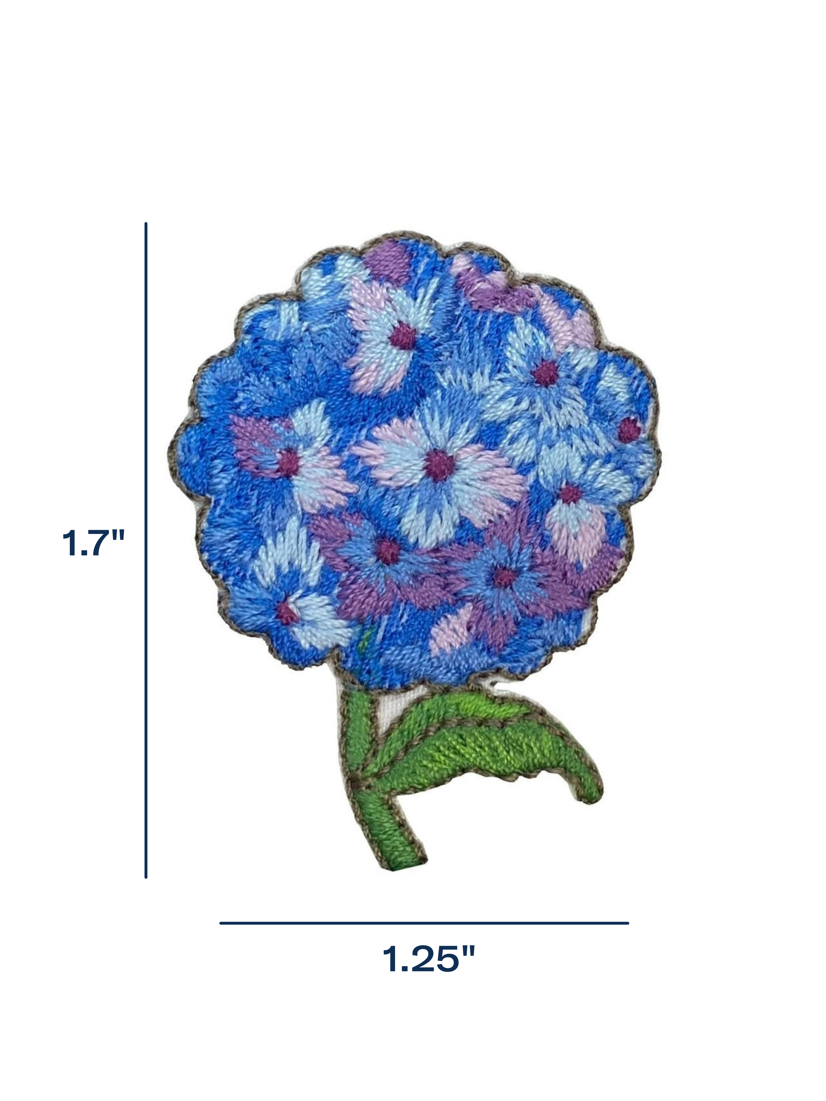 Nikko Blue Hydrangea Iron-On Patch