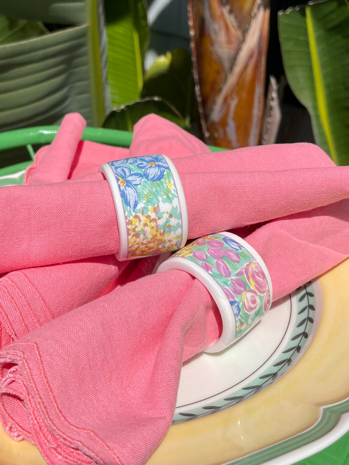Garden Party Napkin Rings, Set of 4