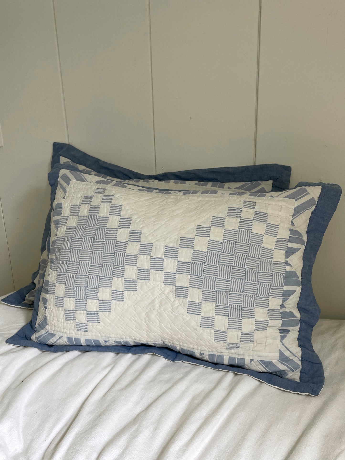 Log Cabin Pillow Shams, Standard Set of 2