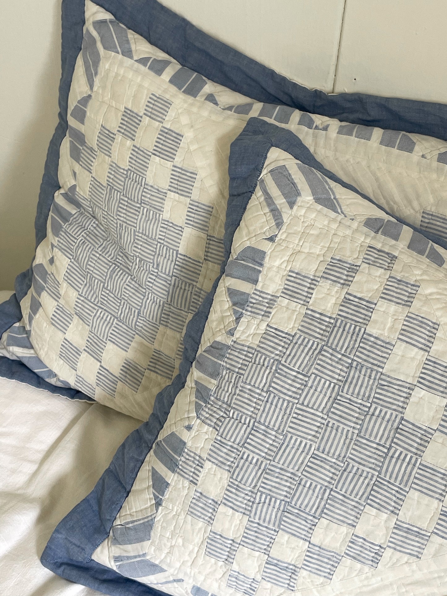 Log Cabin Pillow Shams, Standard Set of 2