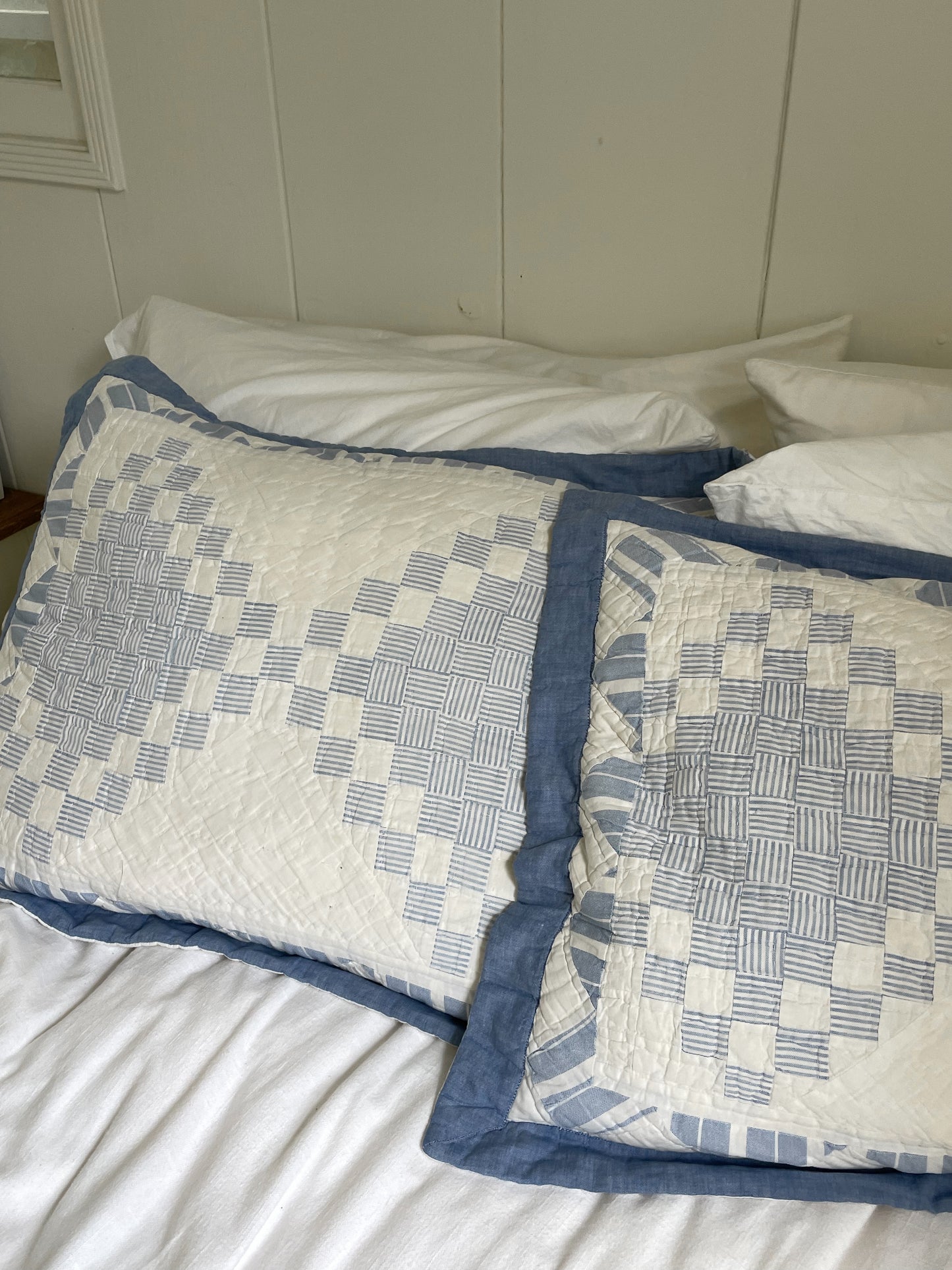 Log Cabin Pillow Shams, Standard Set of 2