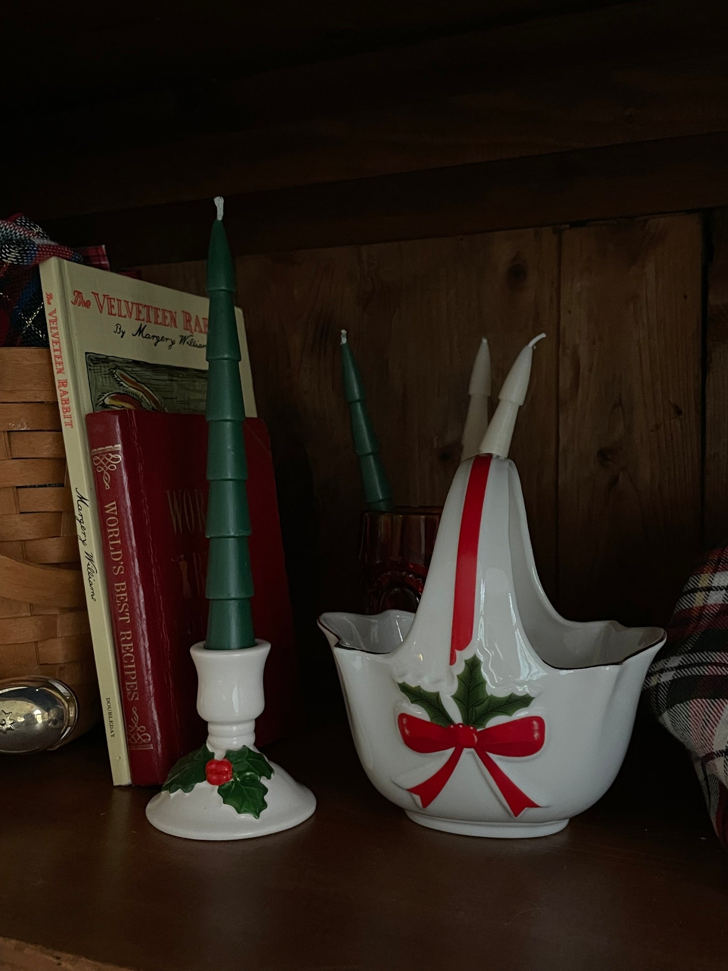 Holly Sprig Candlestick Christmas