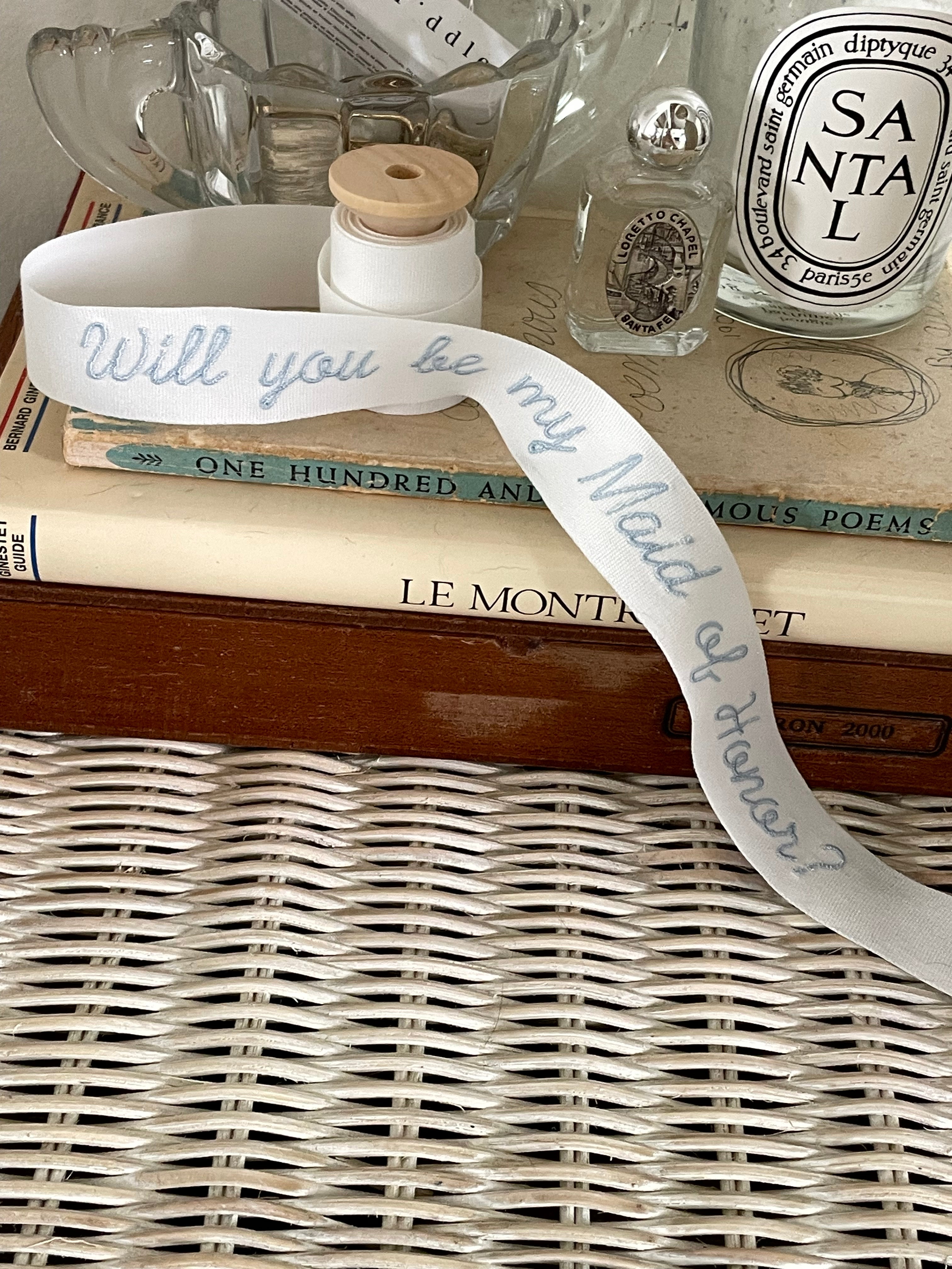 White Personalized Ribbon