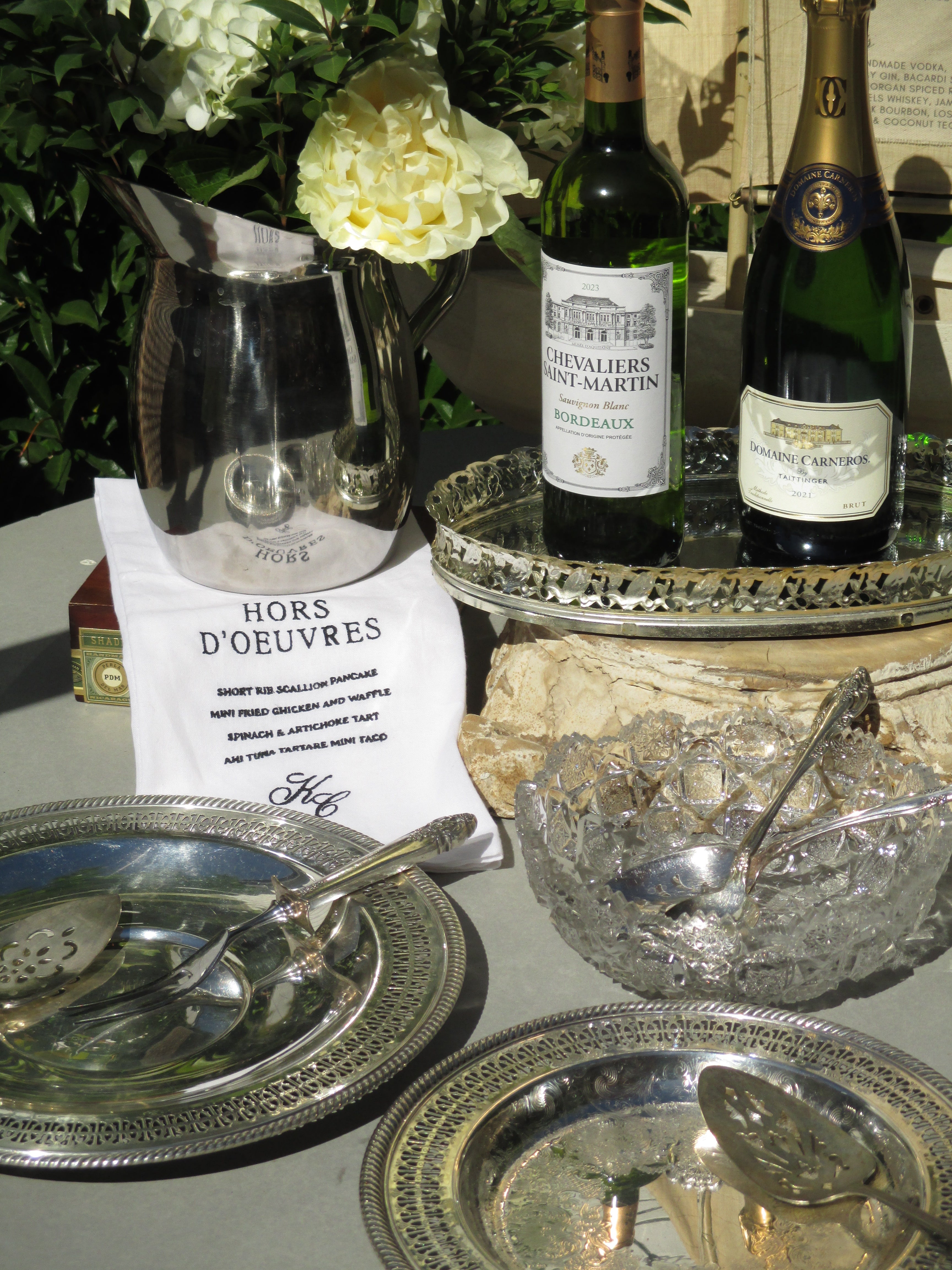 Custom Embroidered Hors d'oeuvres Towel (Pricing starts at $75)