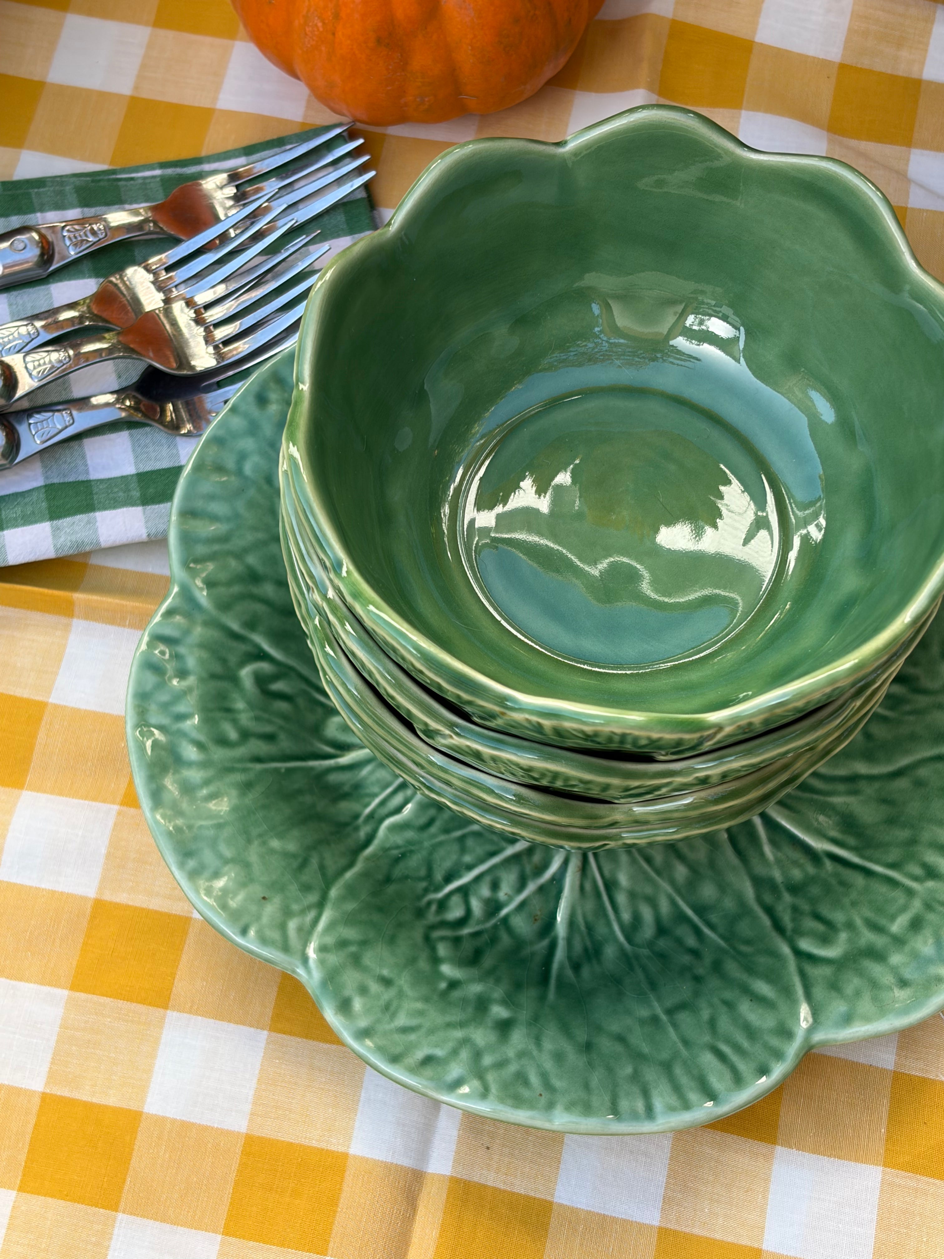 Bordallo Pinheiro Cabbage & Geranium Serving Set