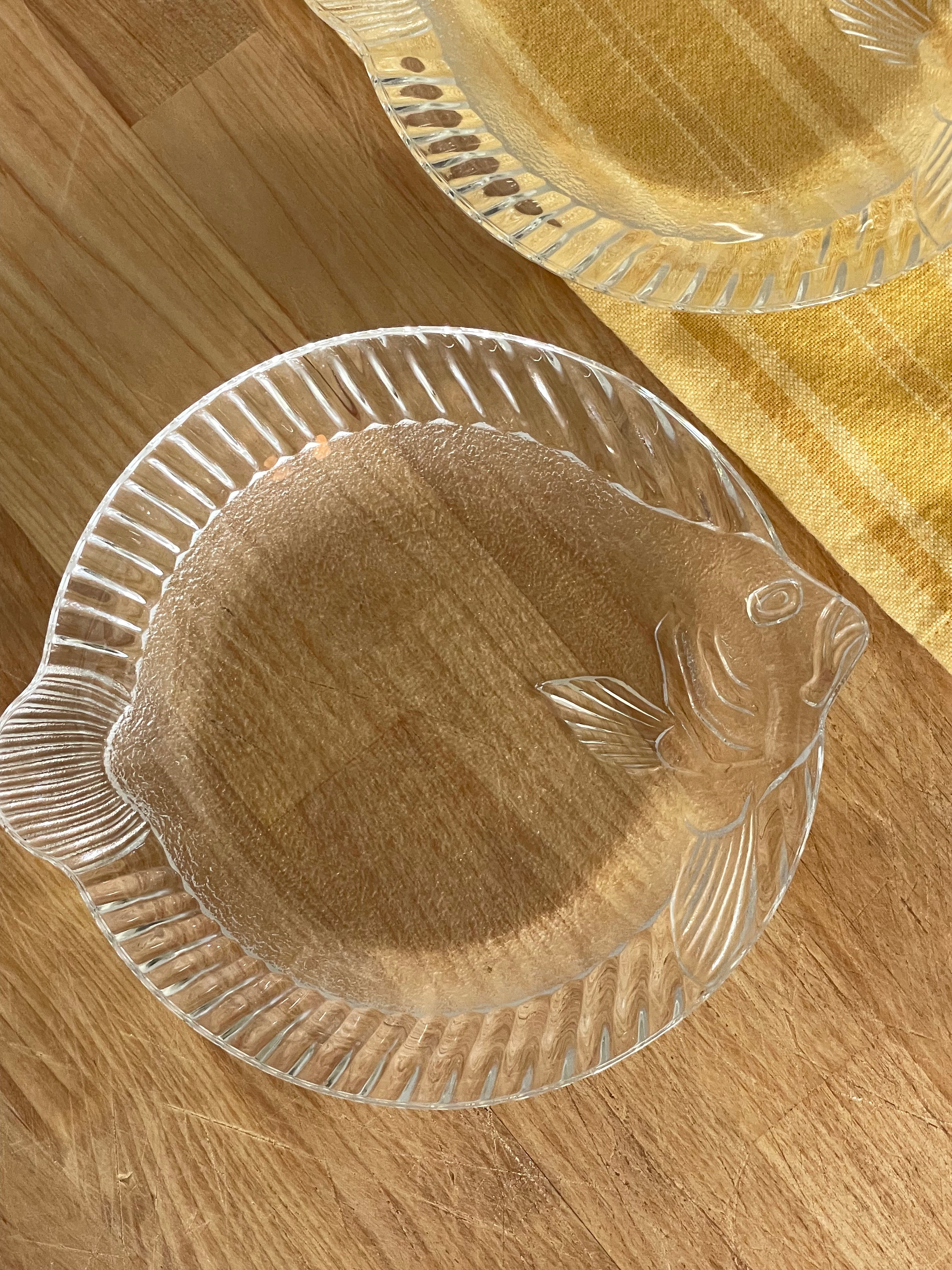 La Pesce Crystal Appetizer Plates, Set of 2