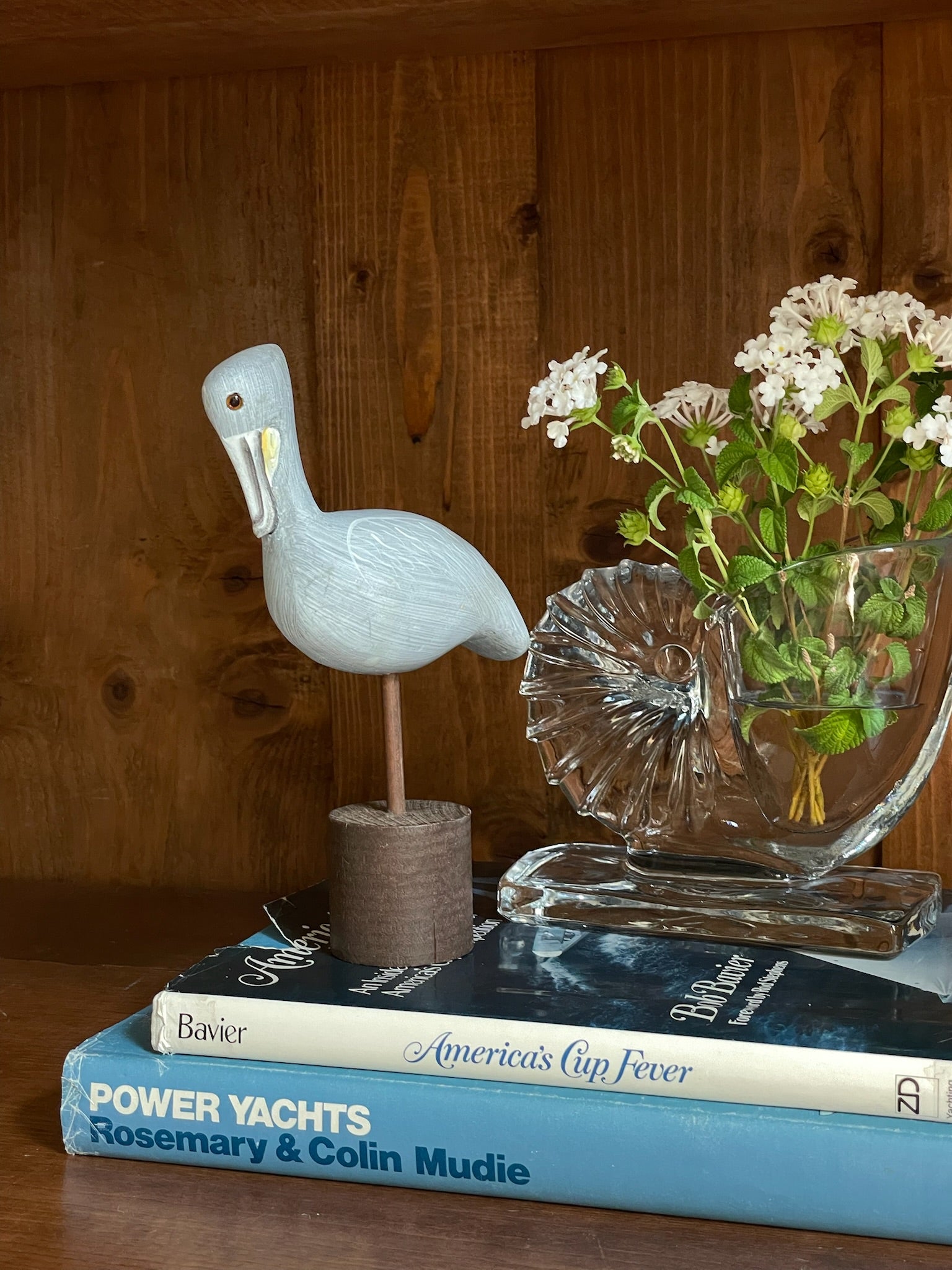 Wooden Pelican Figurine