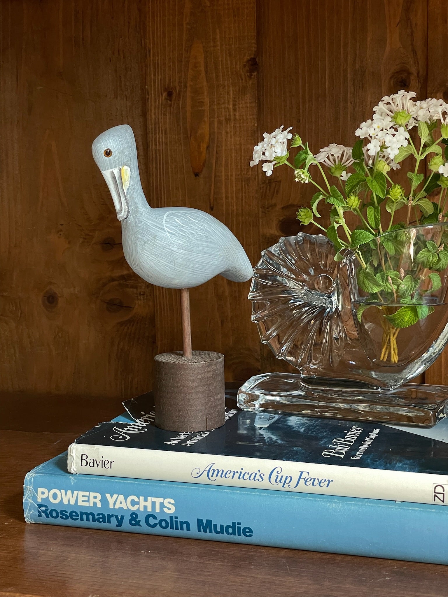 Wooden Pelican Figurine