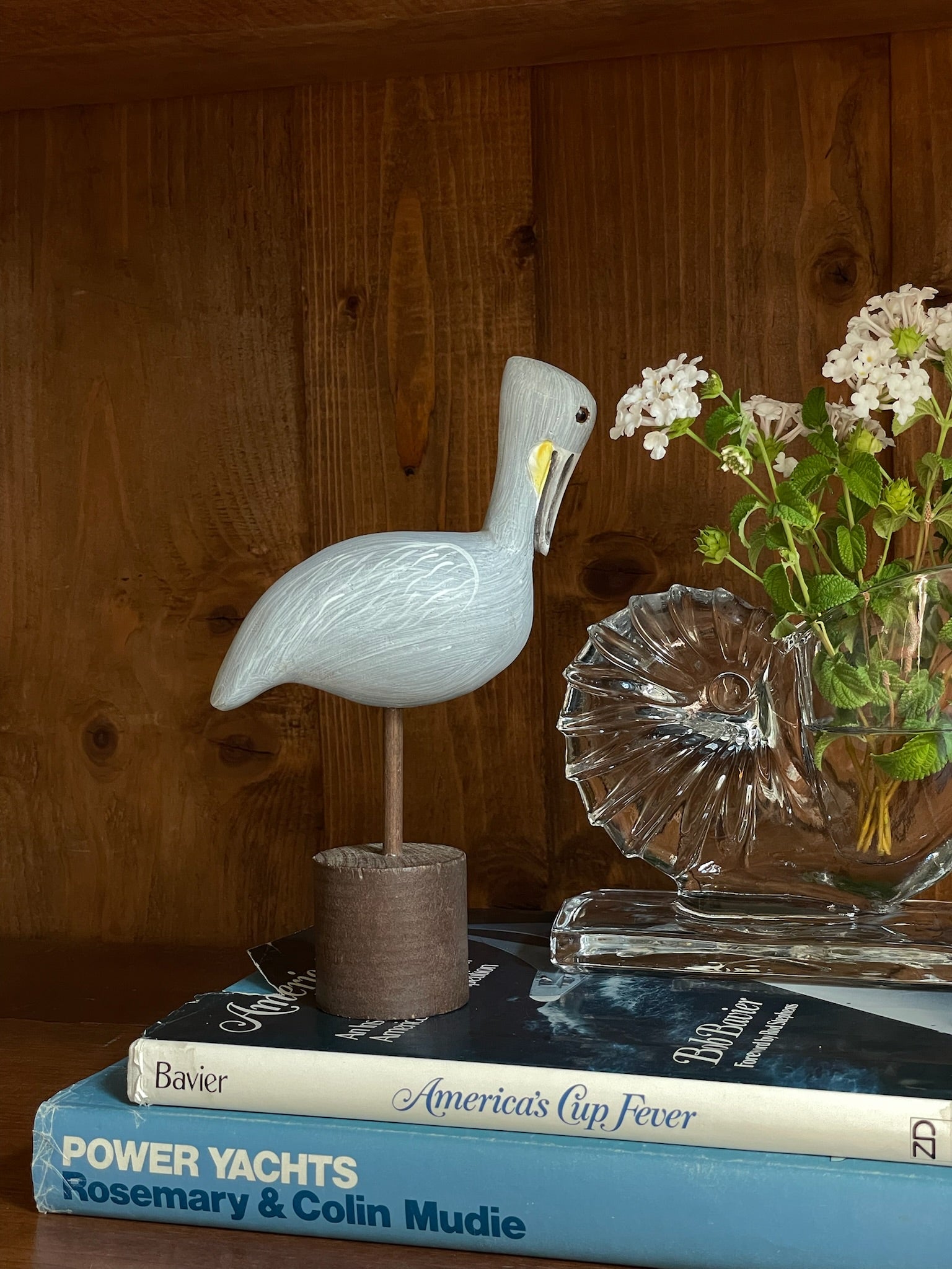 Wooden Pelican Figurine