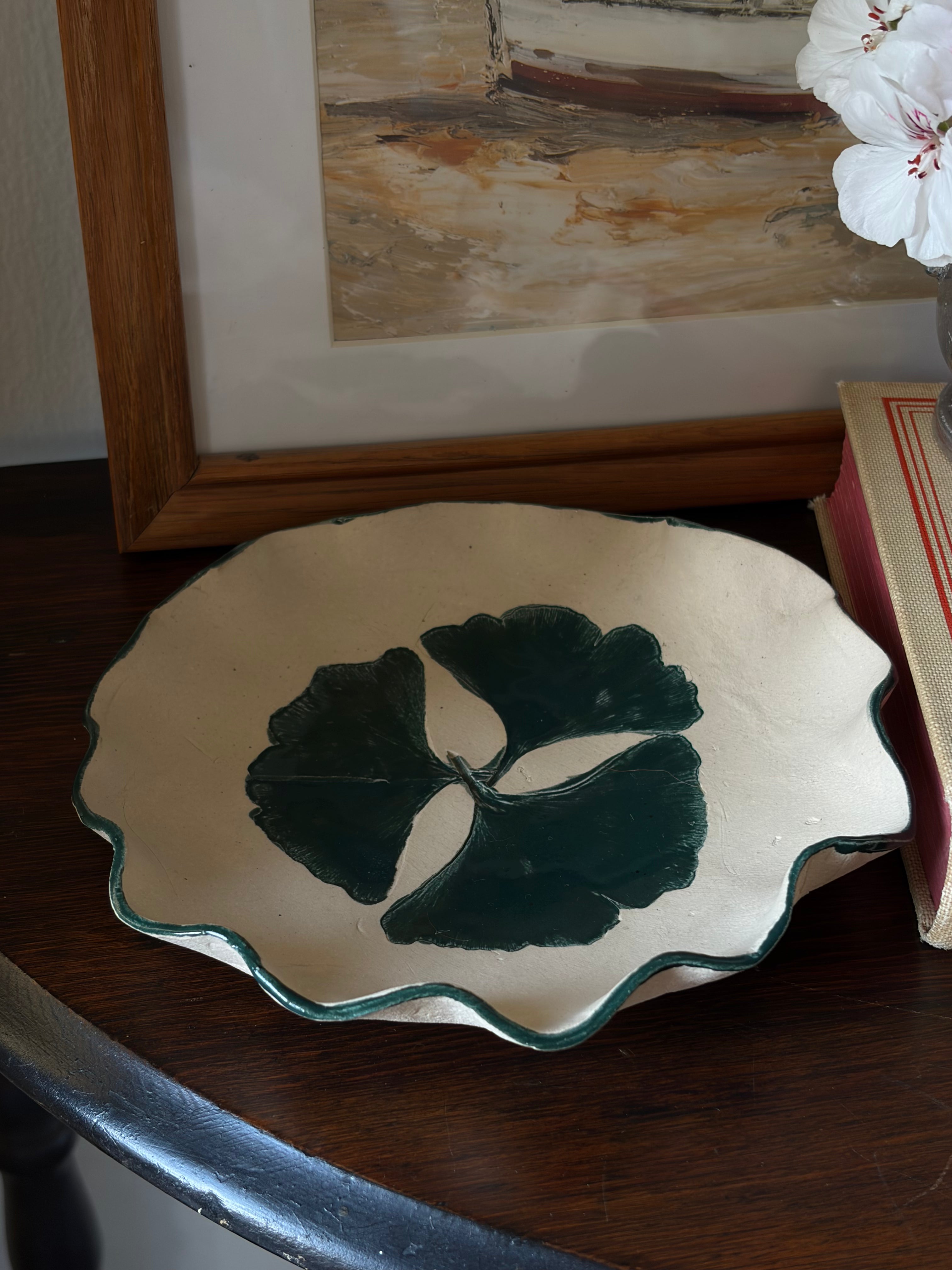 Lucky Clover Art-Pottery Trinket Dish