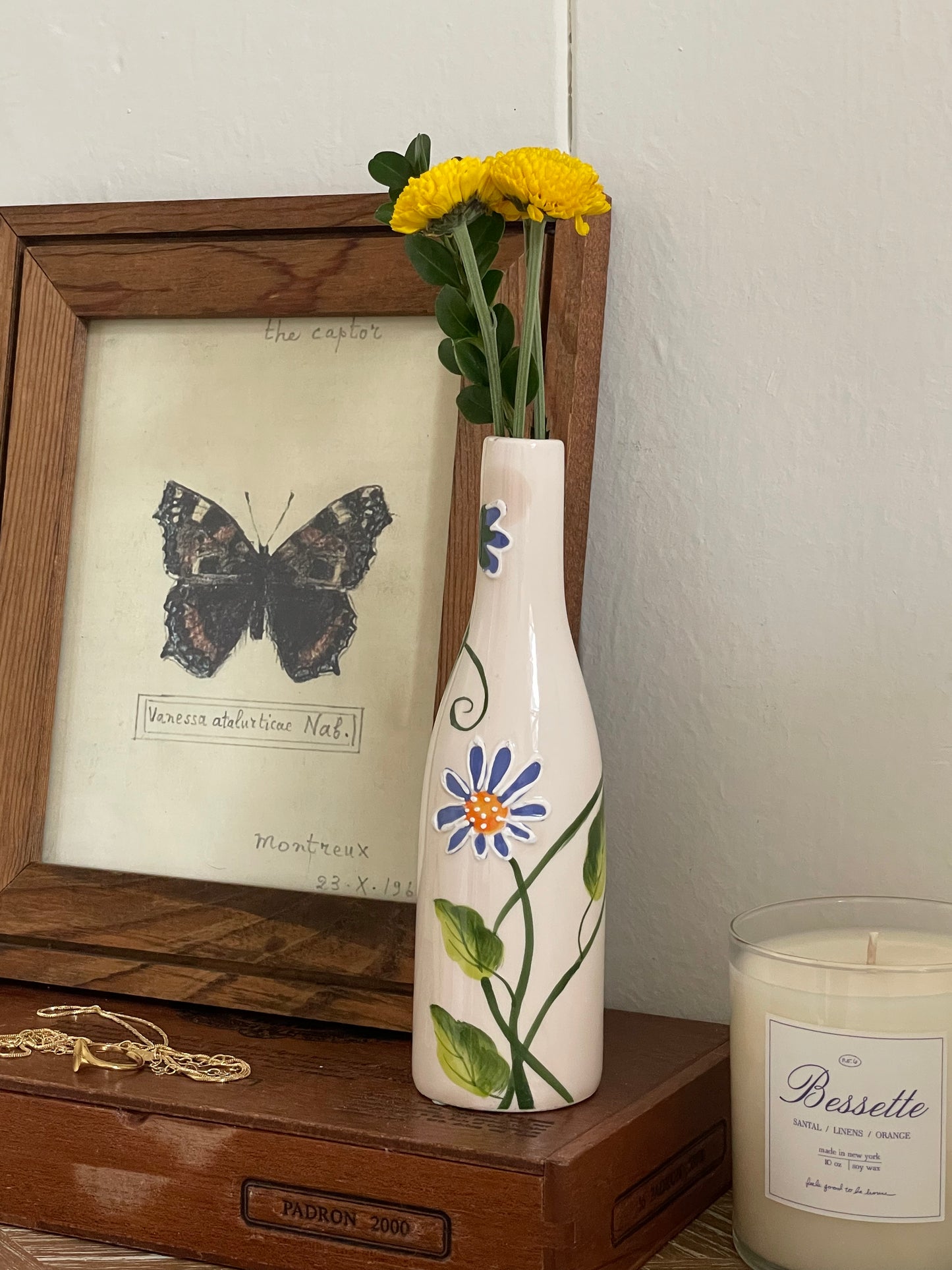 Blue Daisy Vase