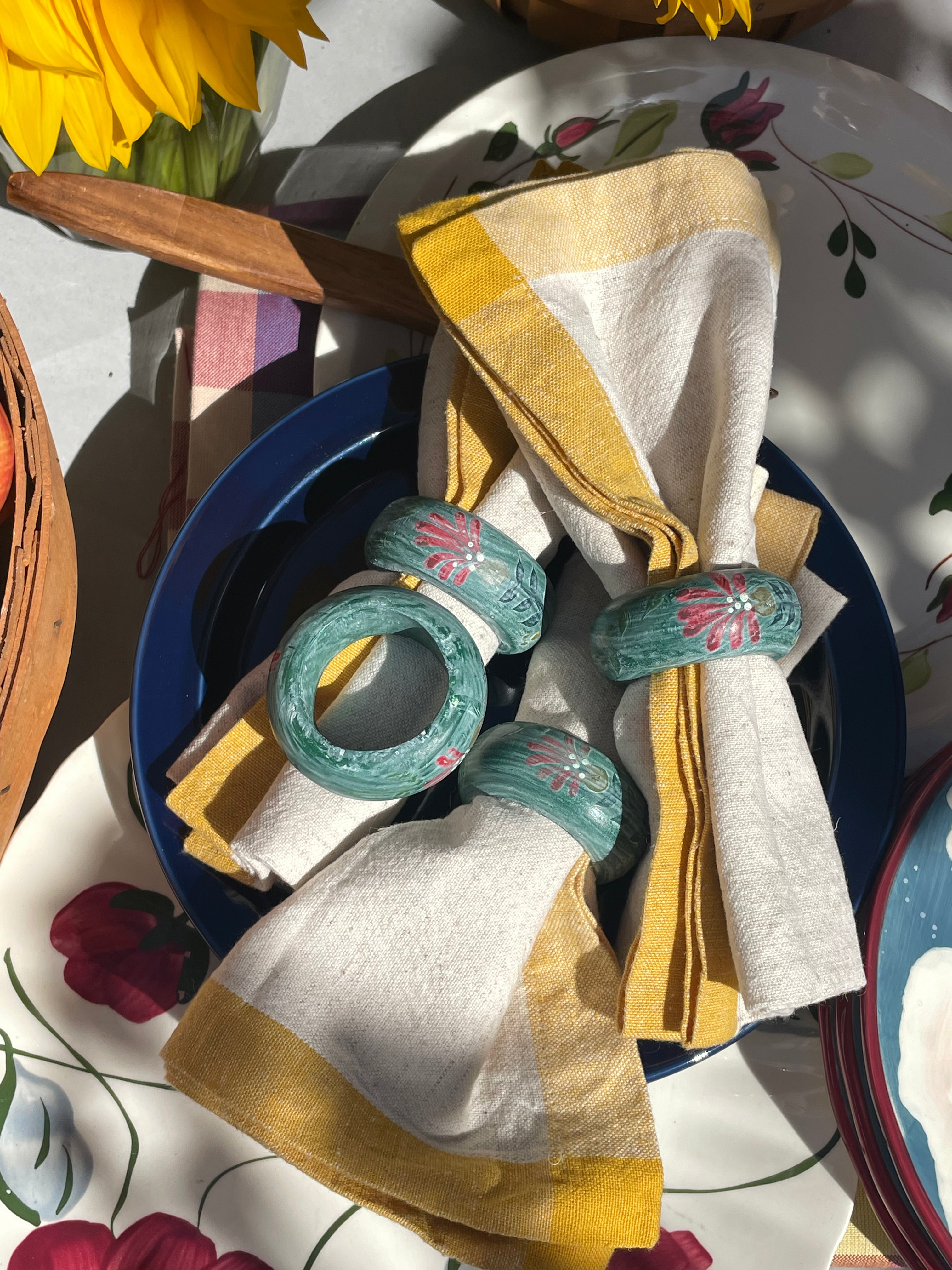 Chambray Napkin Rings, Set of 4