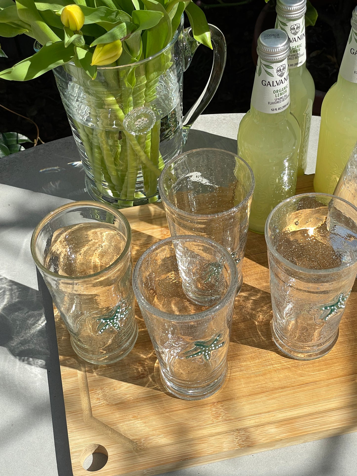 Starfish Blown-Glass Tumblers, Set of 4