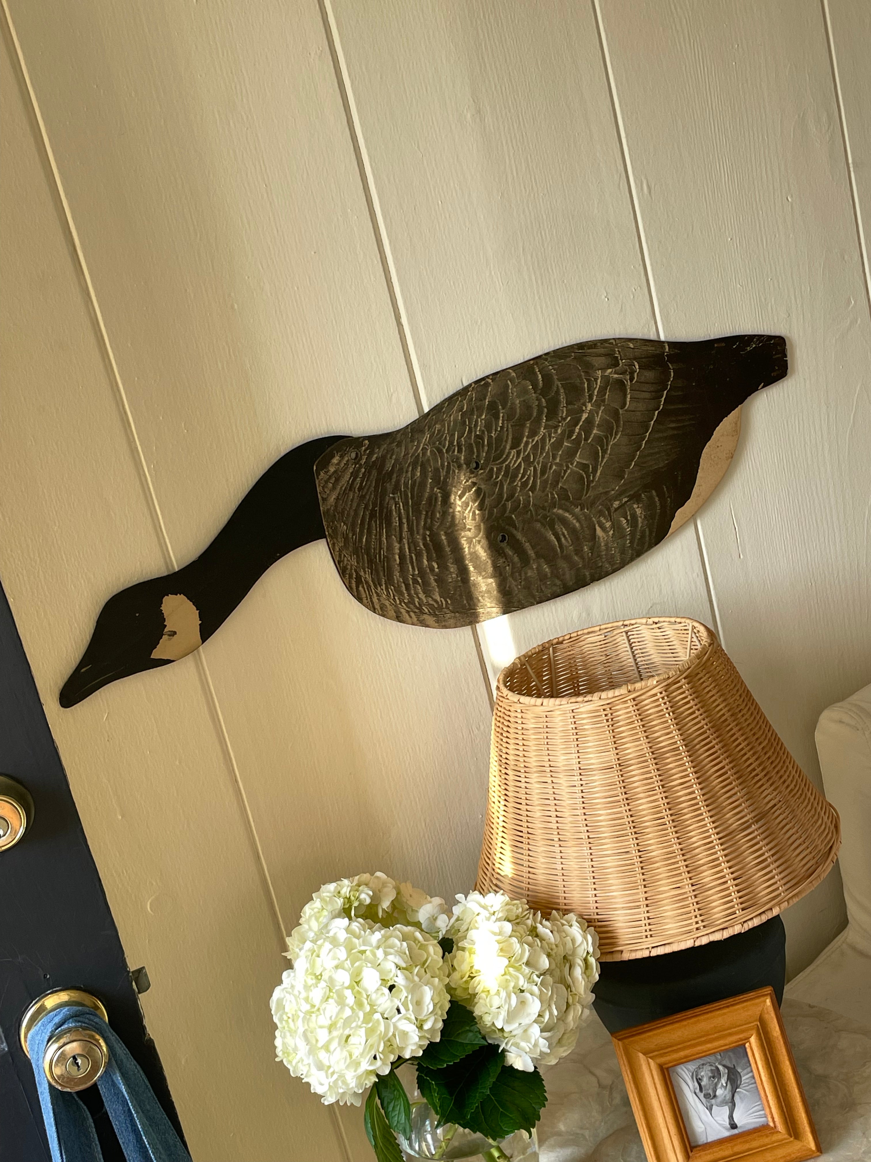 Antique Folding Goose Decoy, Feeding Pose