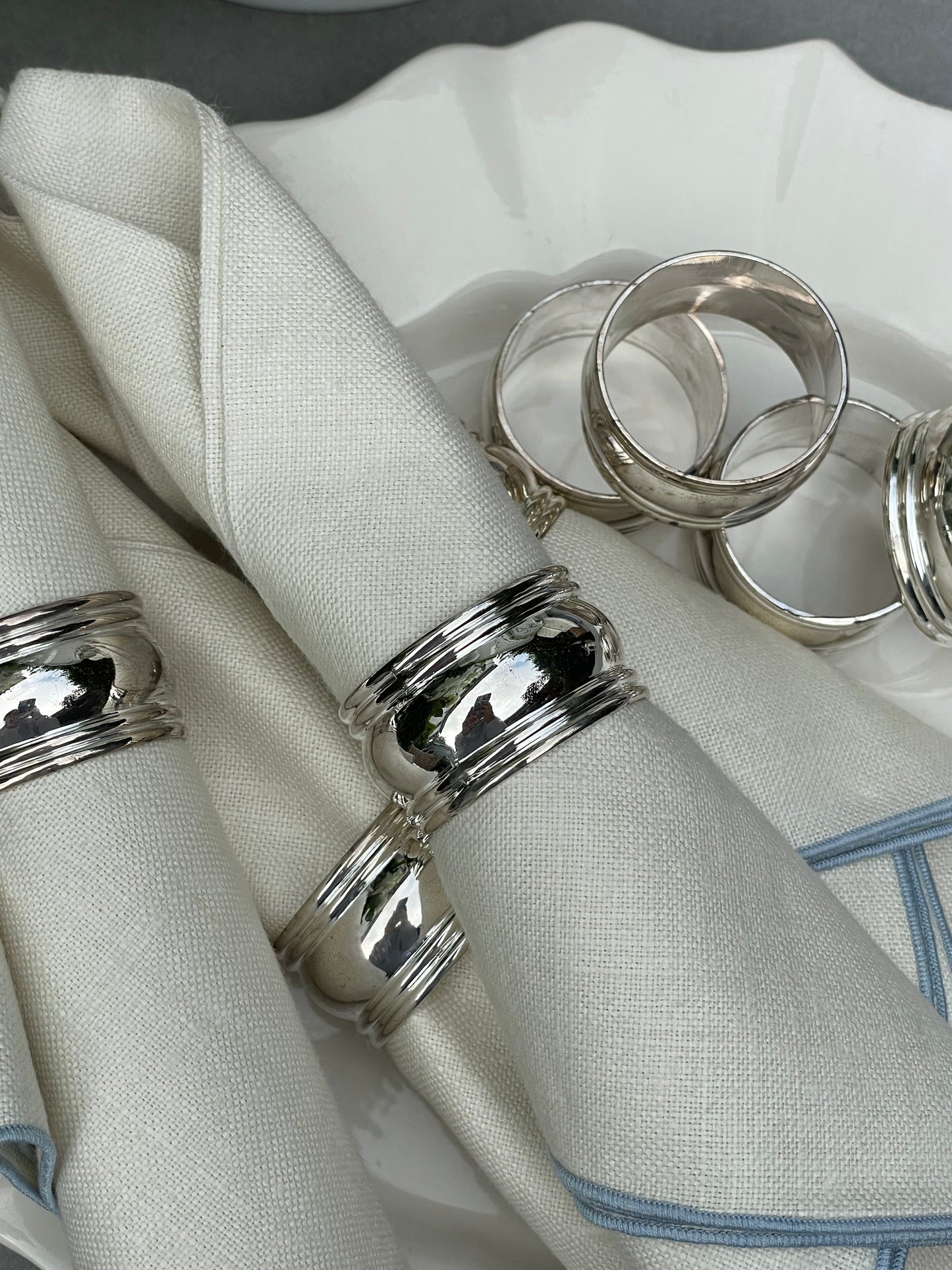 Kensington Perfectly Tarnished Napkin Rings, Set of 8