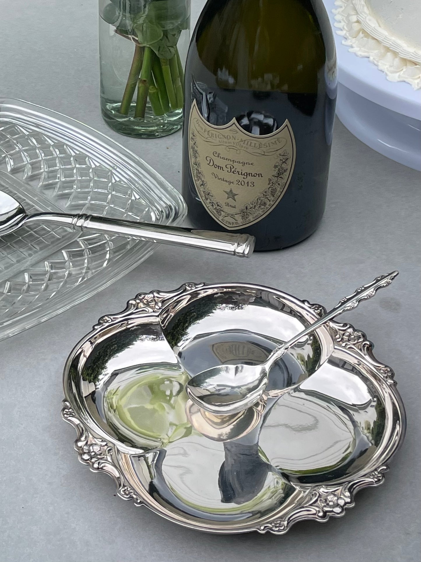 Heirloom Silverplate Dish with Spoon
