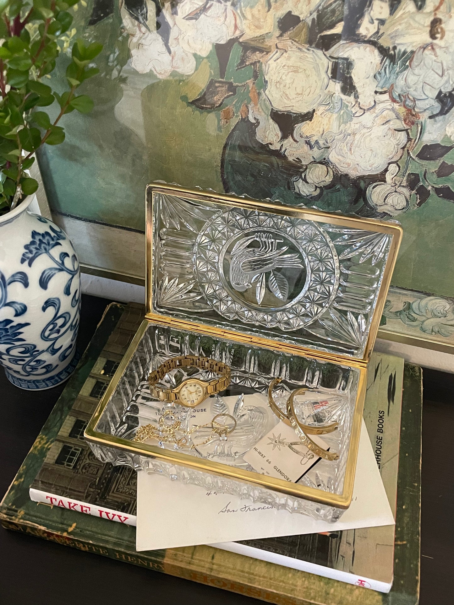Family Crest Crystal Trinket Box
