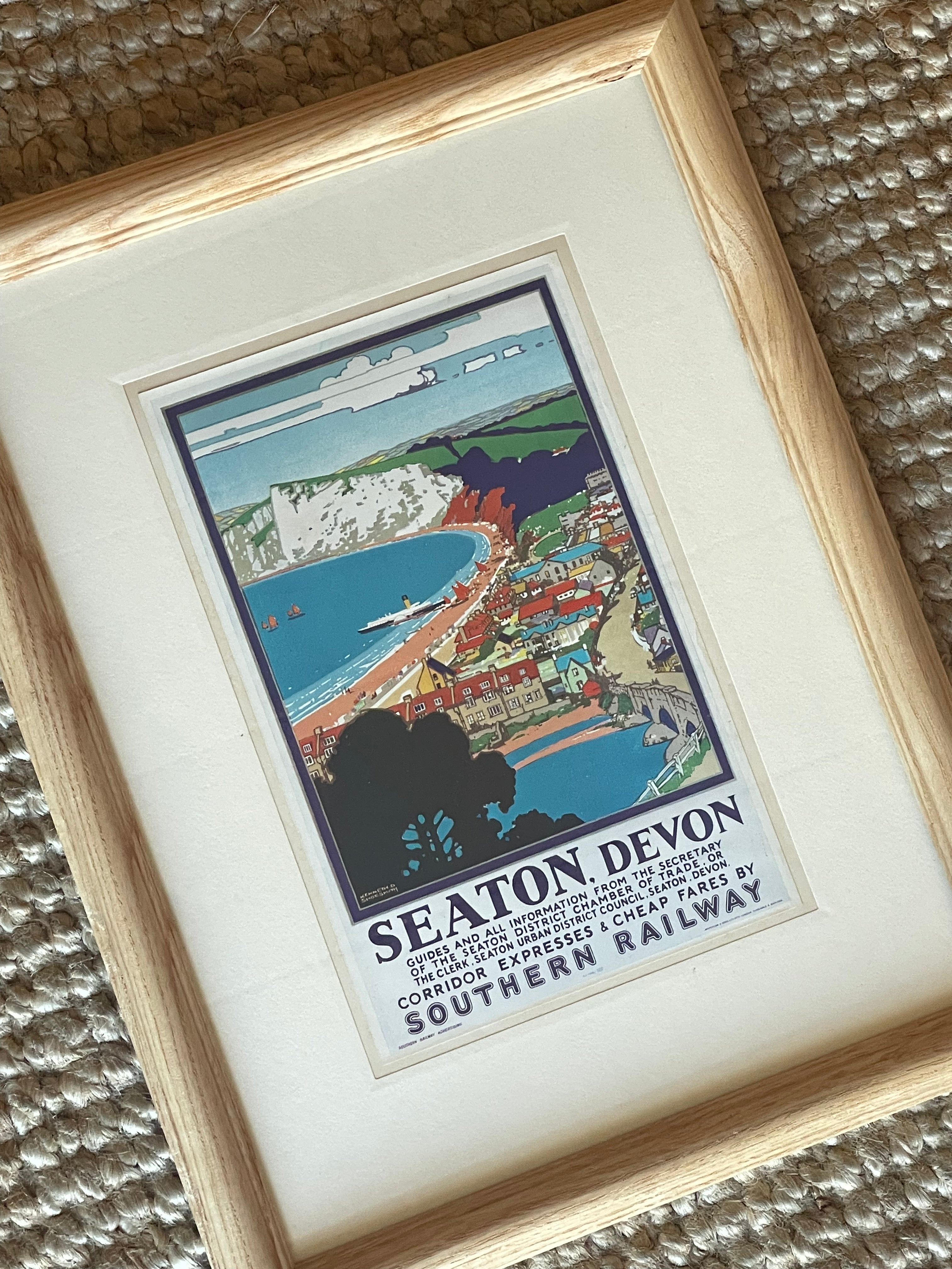 English Seaside Framed Lithograph