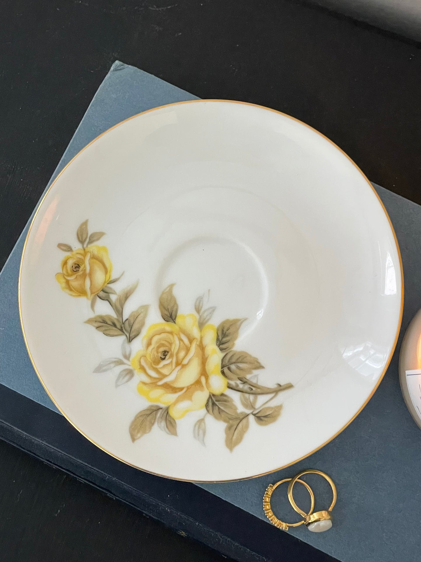 Texas Rose Candle Plate