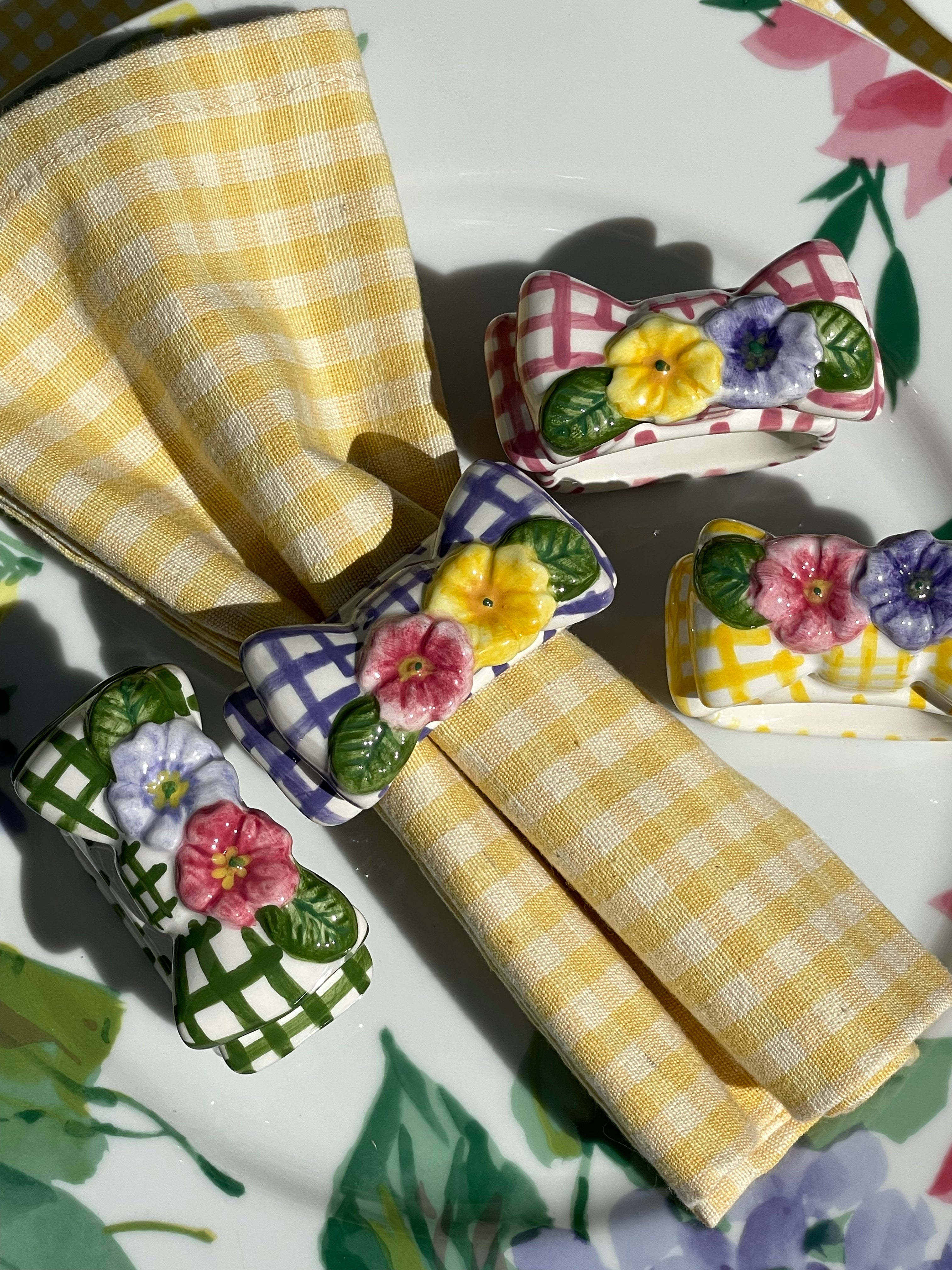 Primrose Napkin Rings, Set of 4