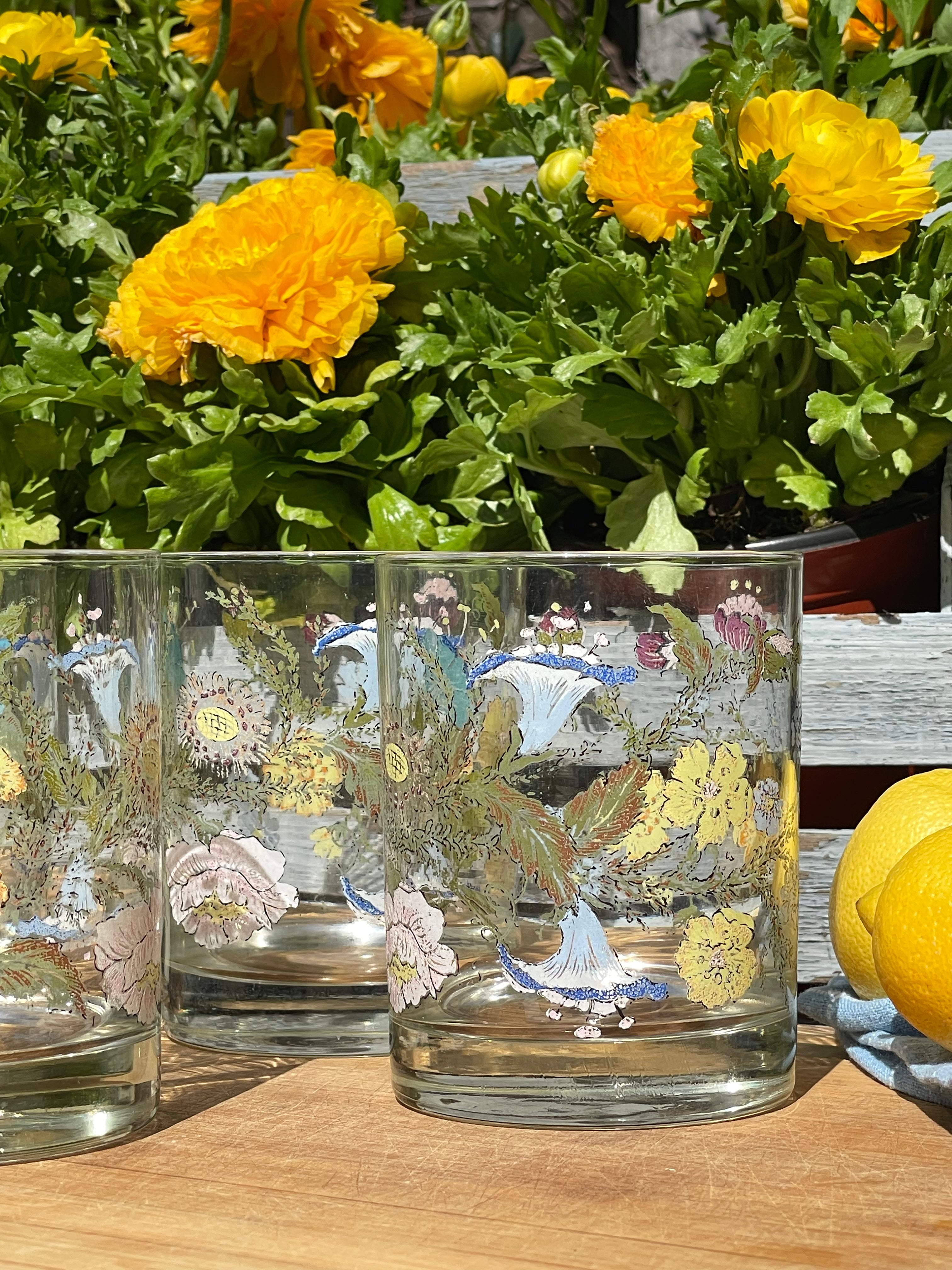 Wildflower Glasses, Set of 4