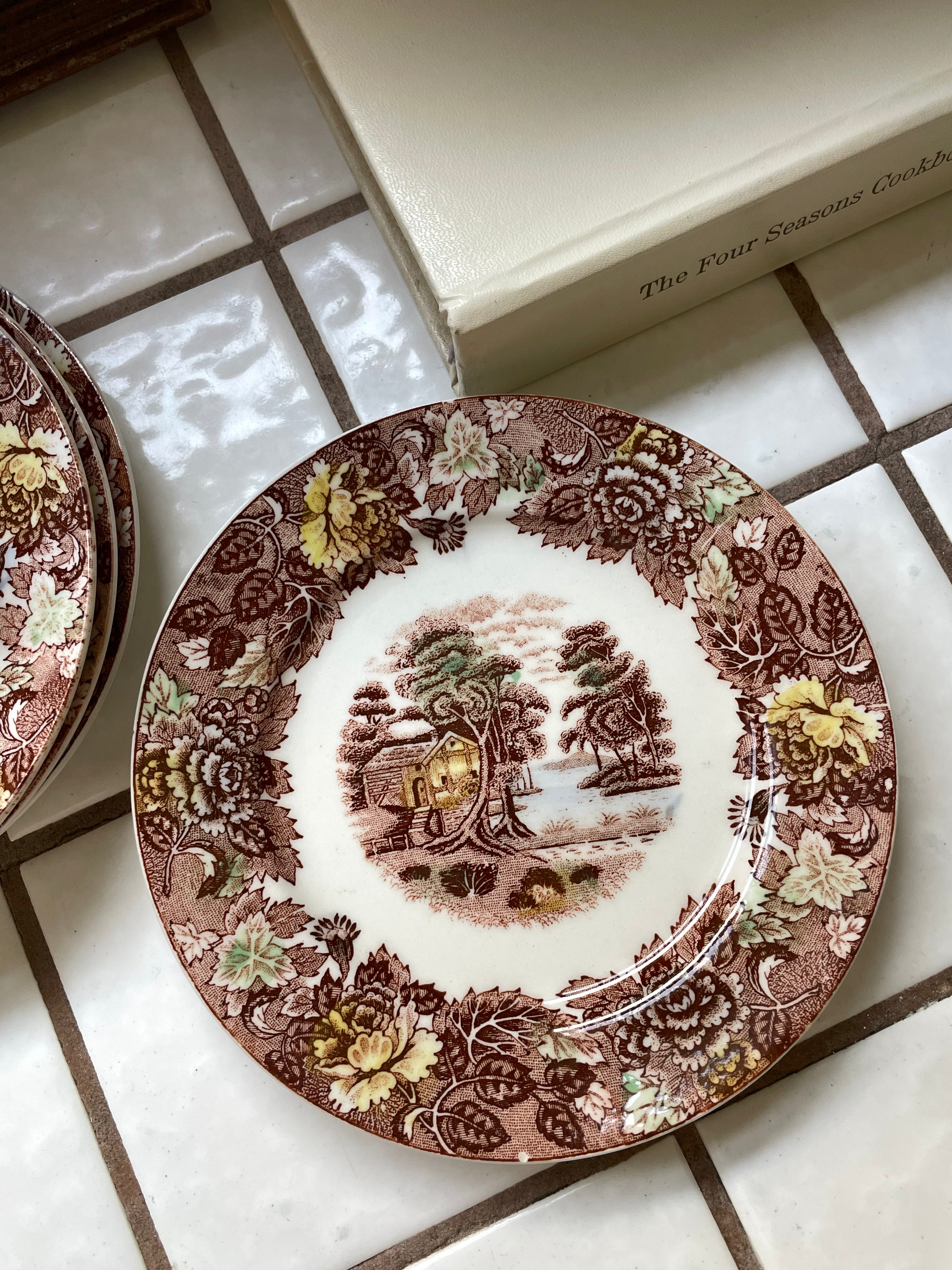 Mountain Woodland Appetizer Plates, Set of 4