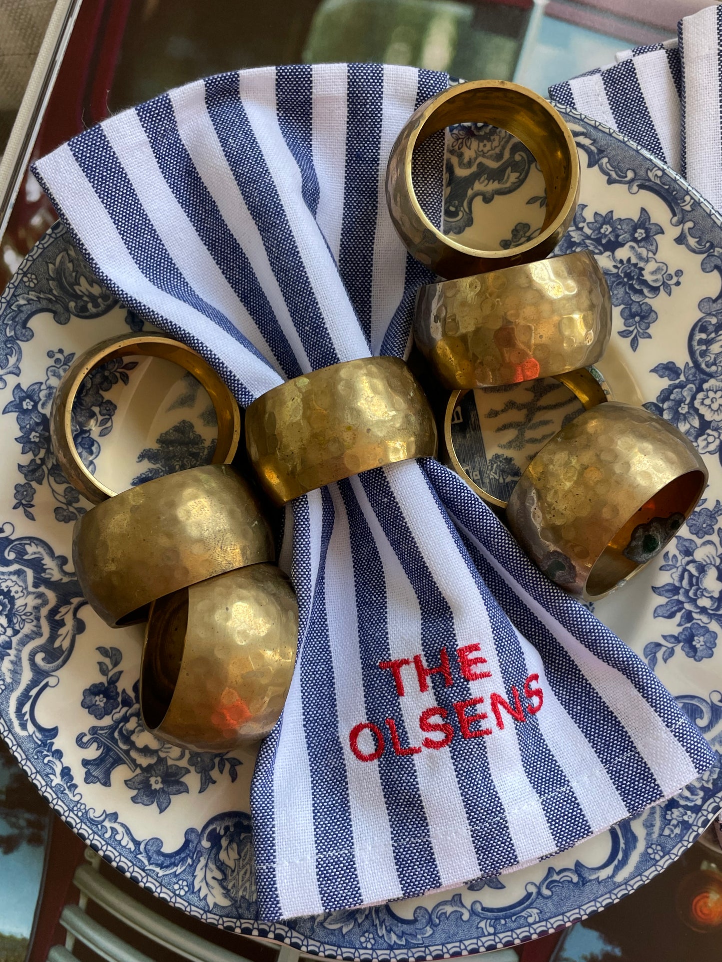 Old Glory Patina Napkin Rings, Set of 8