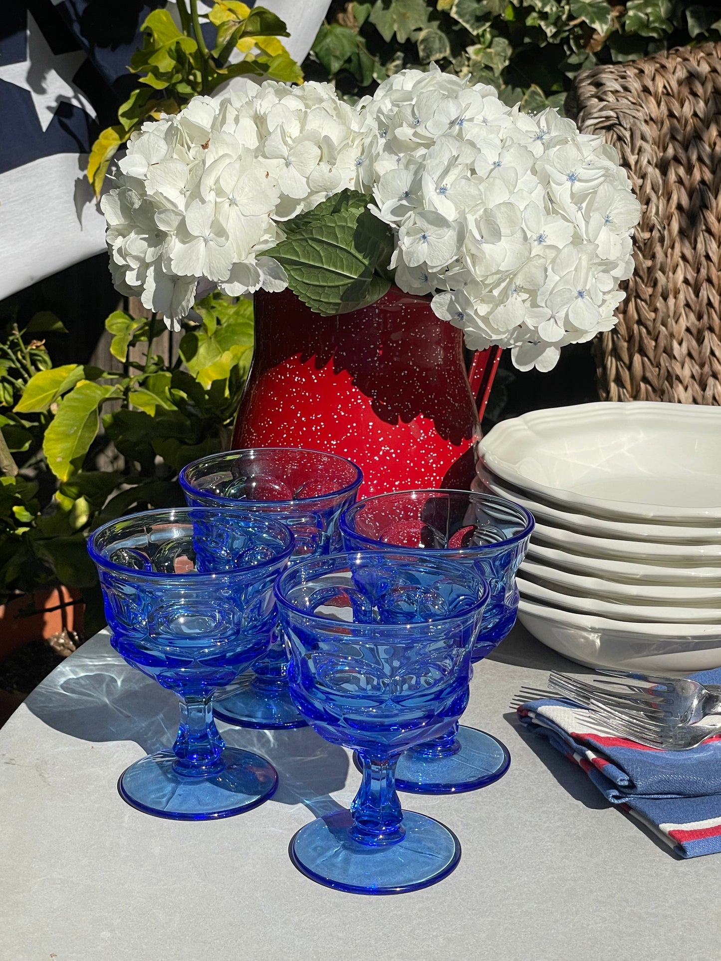 Bluebird Water Goblets, Set of 4