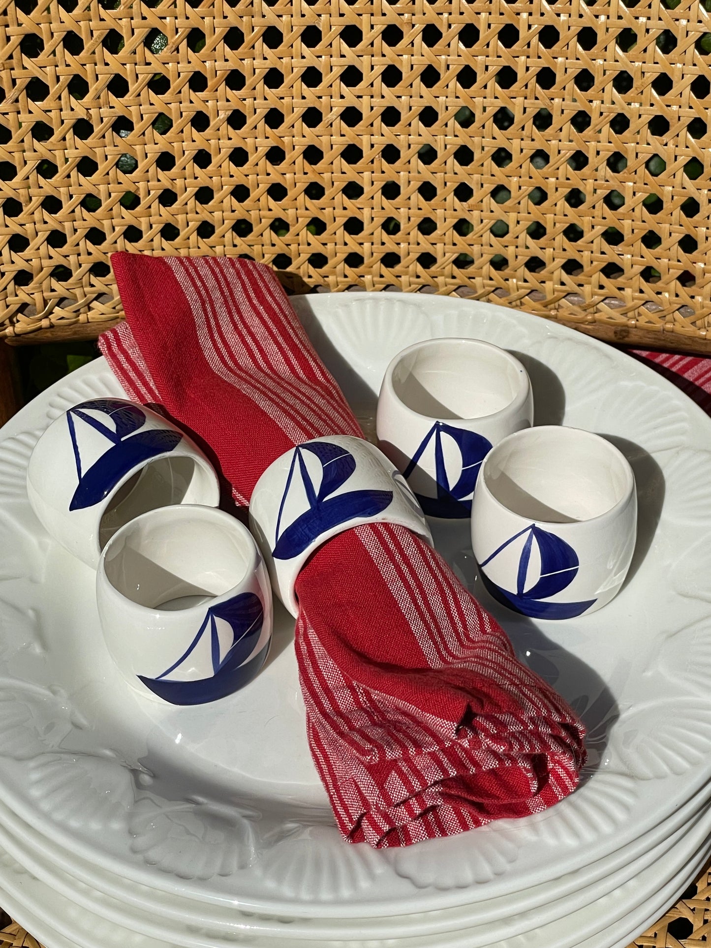 Sailboat Napkin Rings, Set of 5