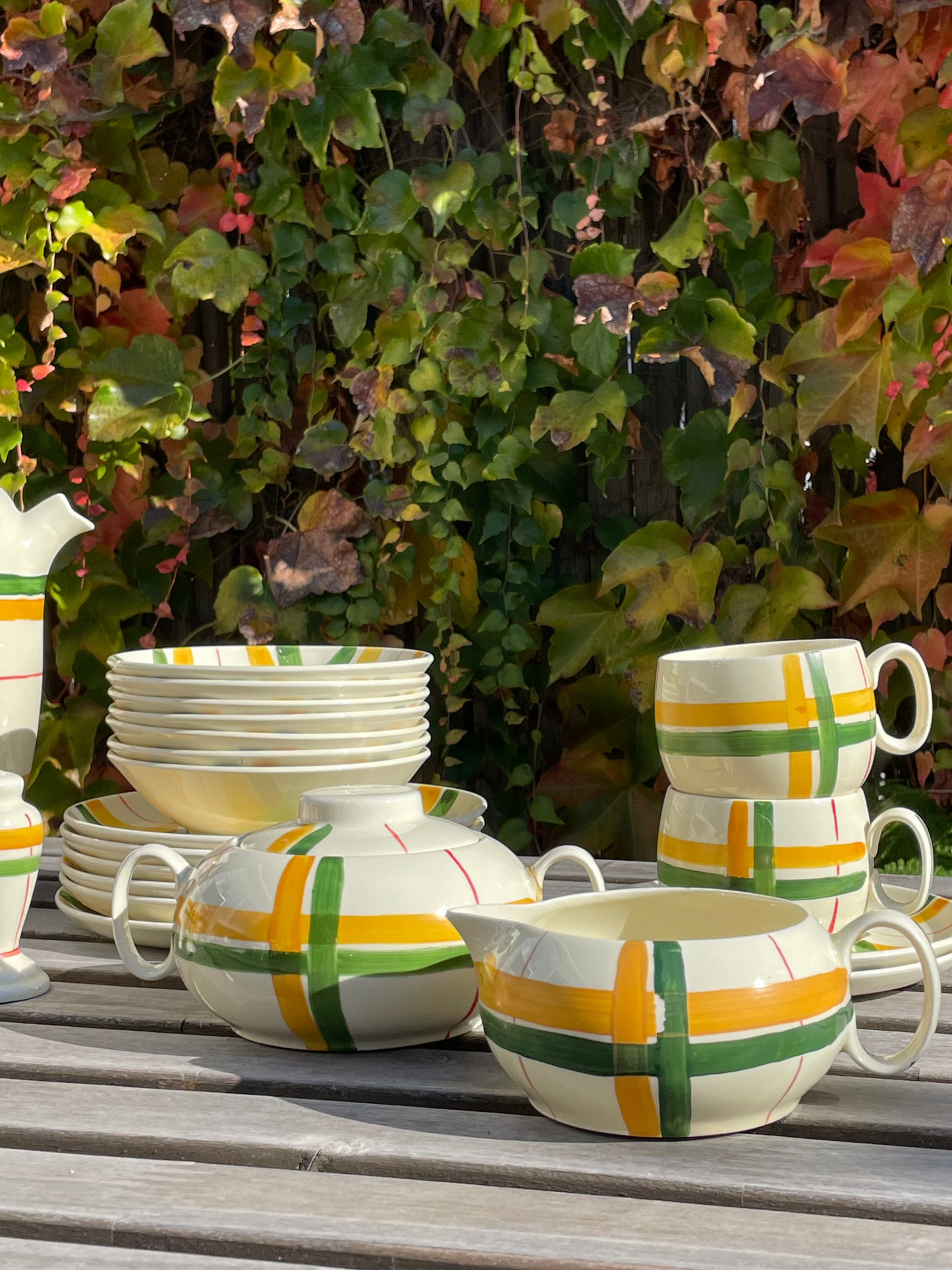 Scotch Plaid Cream & Sugar