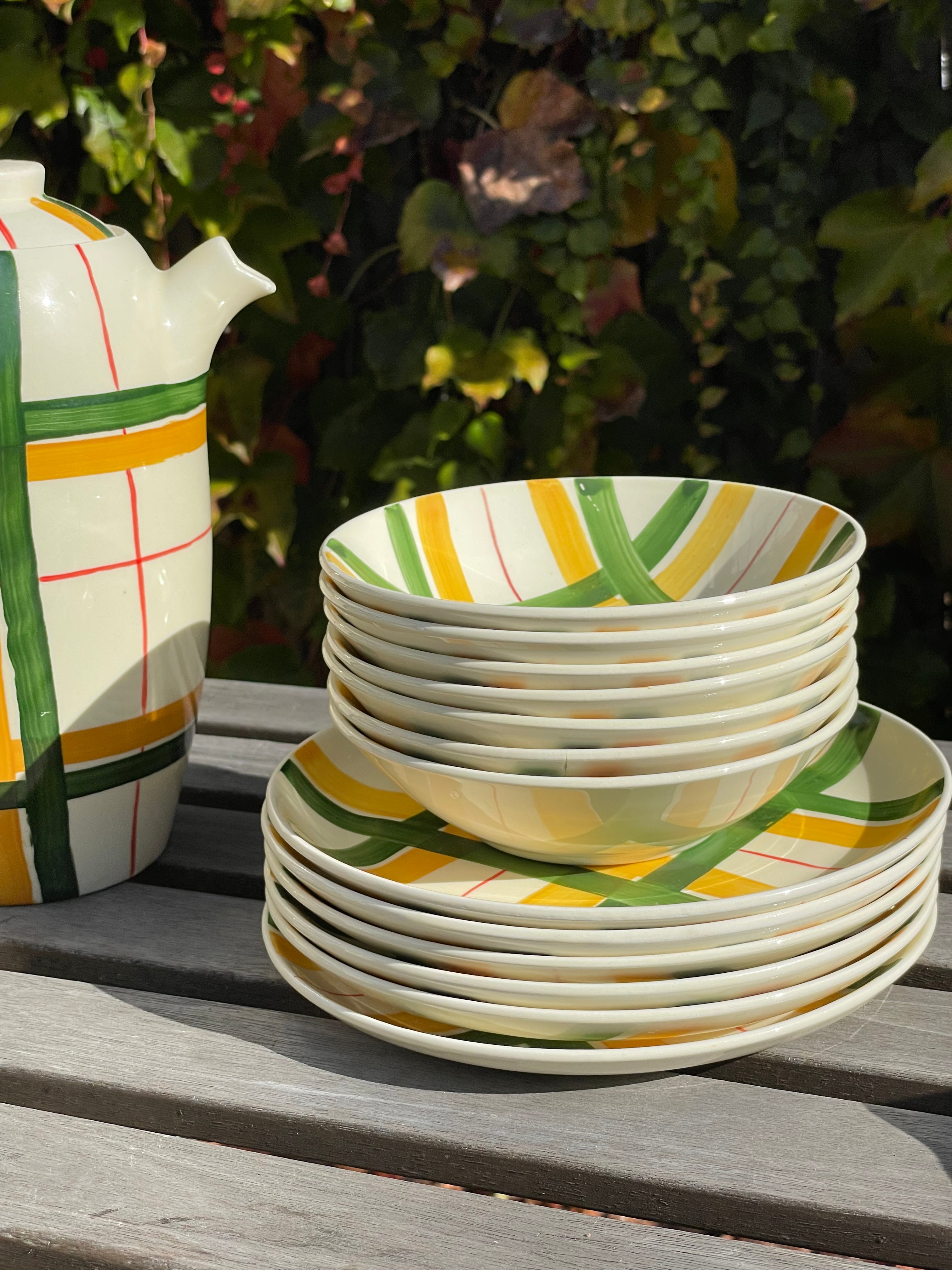 Scotch Plaid Dessert Plates, Set of 6