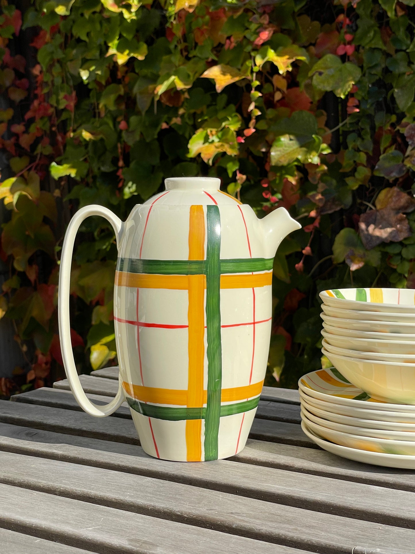 Scotch Plaid Ceramic Pitcher