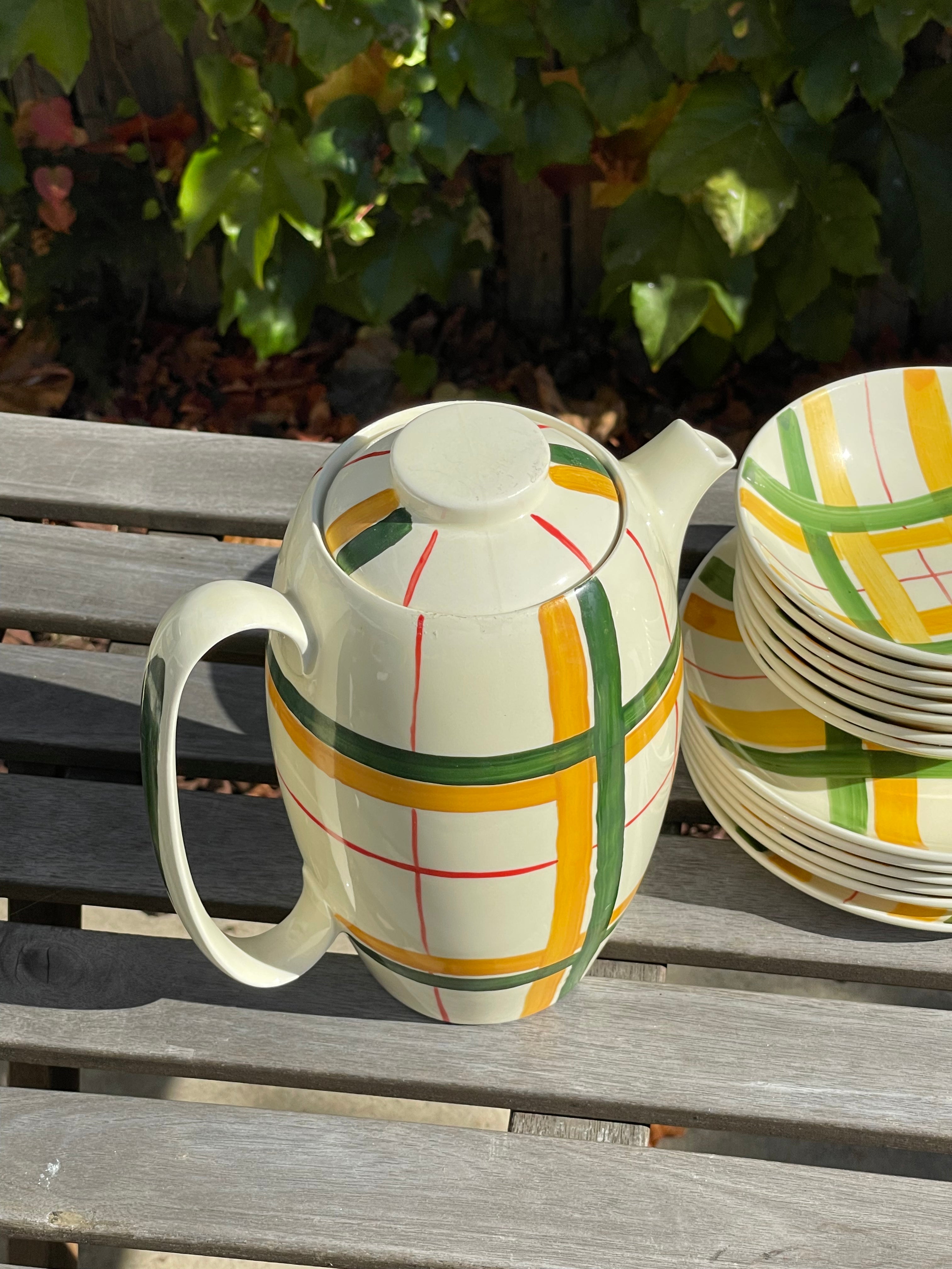 Scotch Plaid Ceramic Pitcher