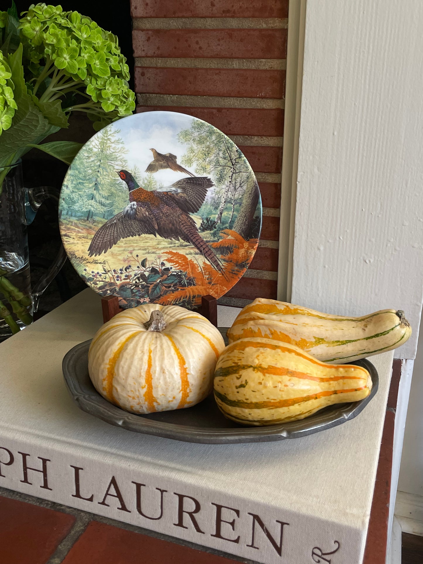 Pheasants in Flight Decorative Plate