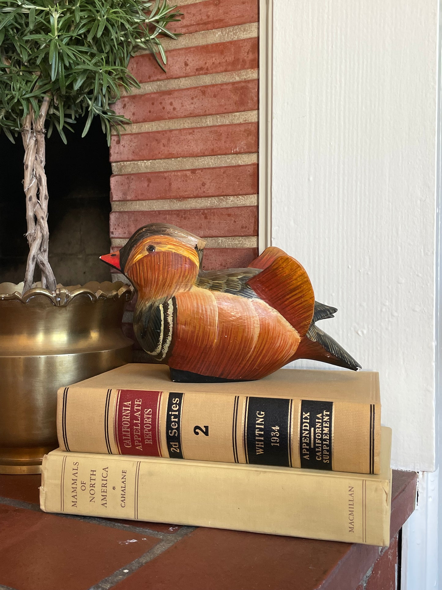 Mandarin Duck Wood Figurine