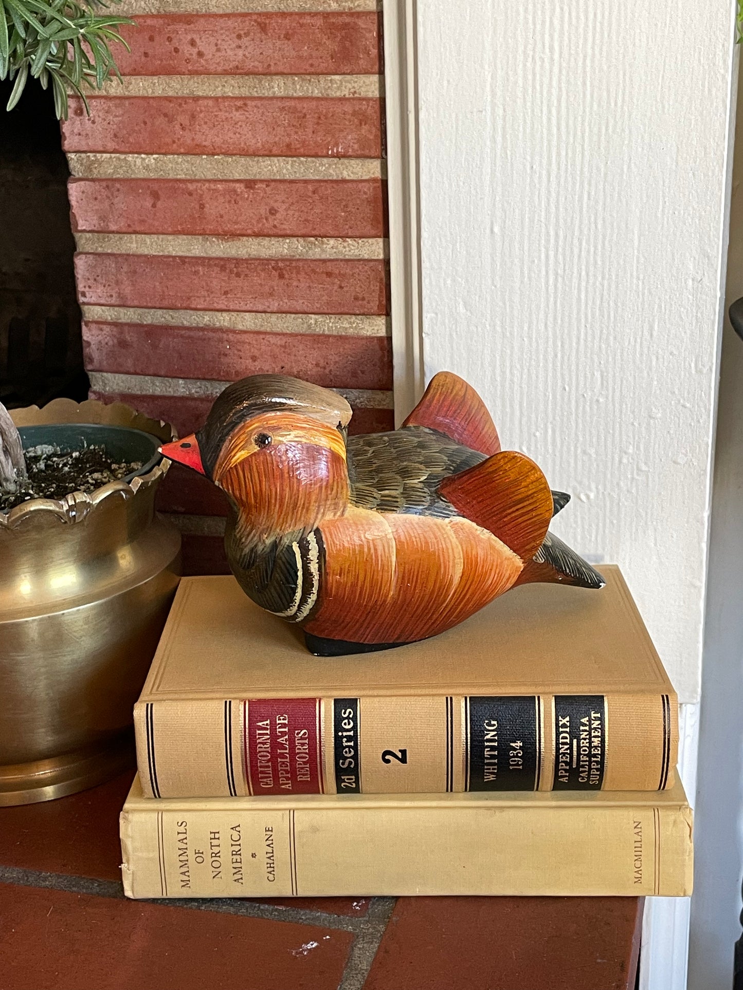 Mandarin Duck Wood Figurine