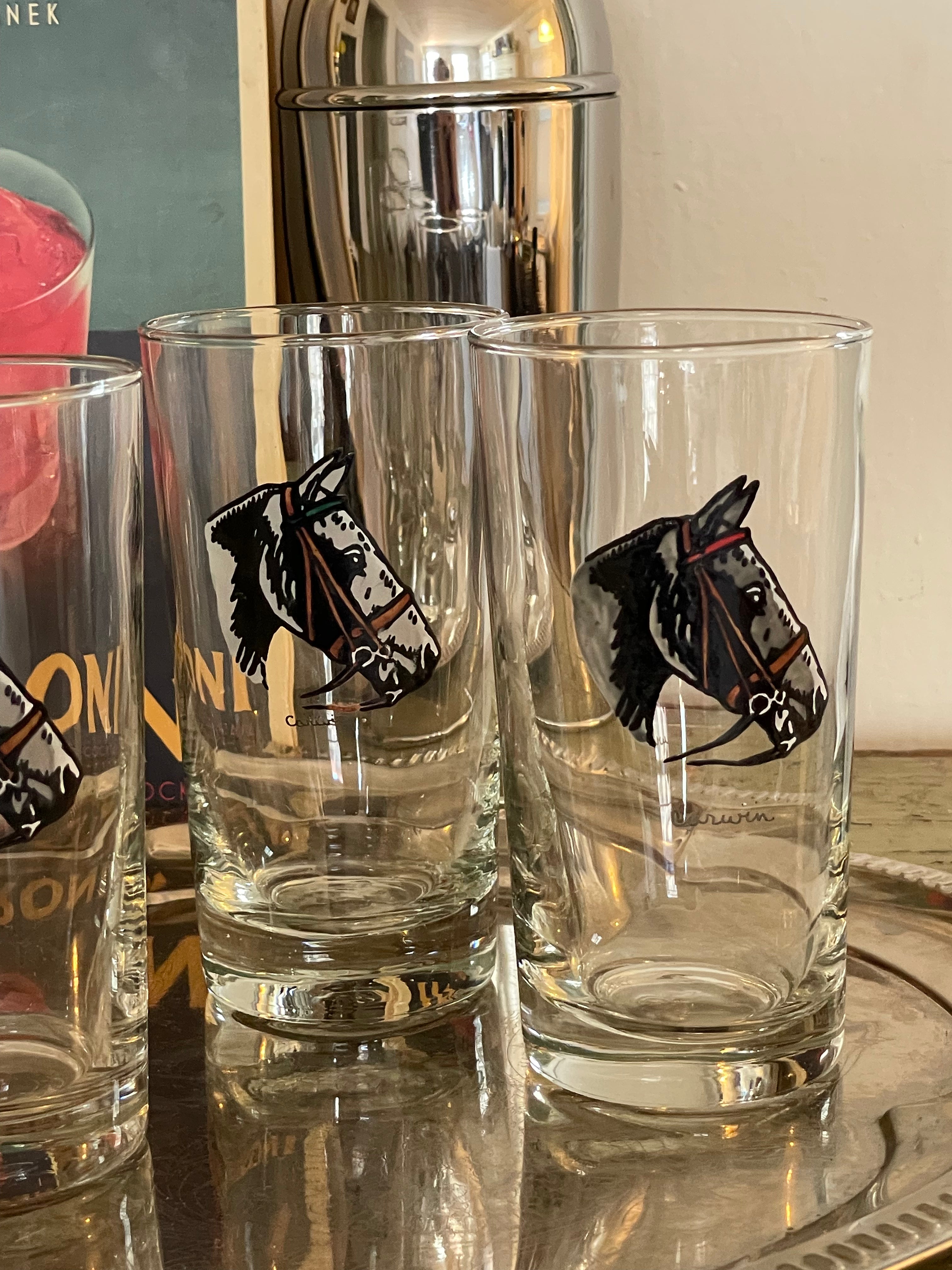 Equestrian Highball Glasses, Set of 6