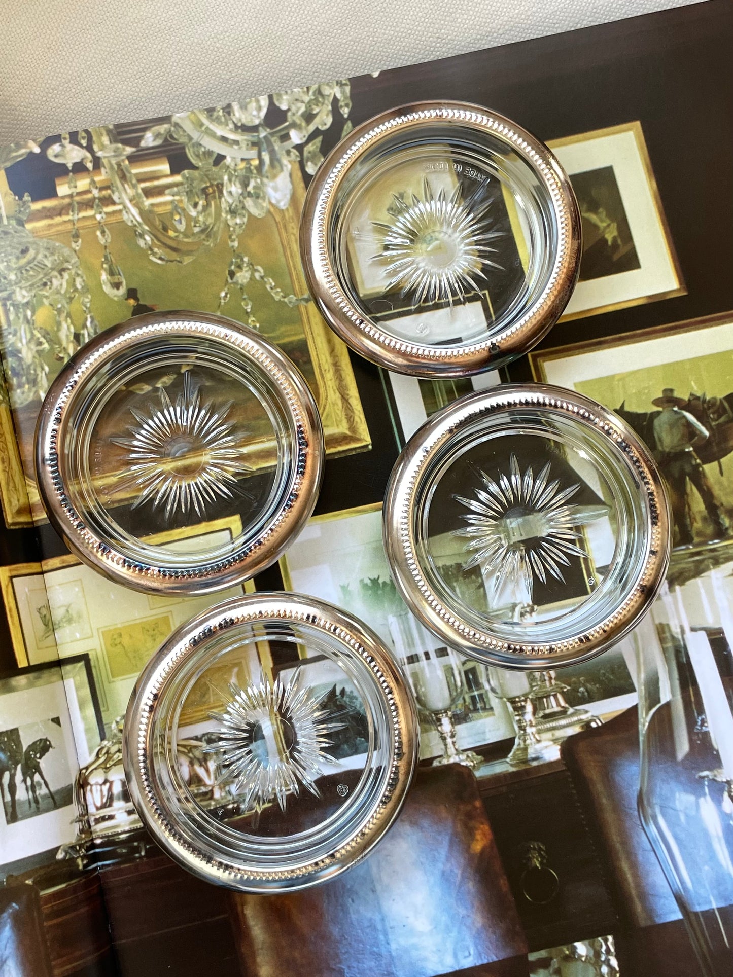 Rialto Crystal Ashtray Coasters, Set of 4