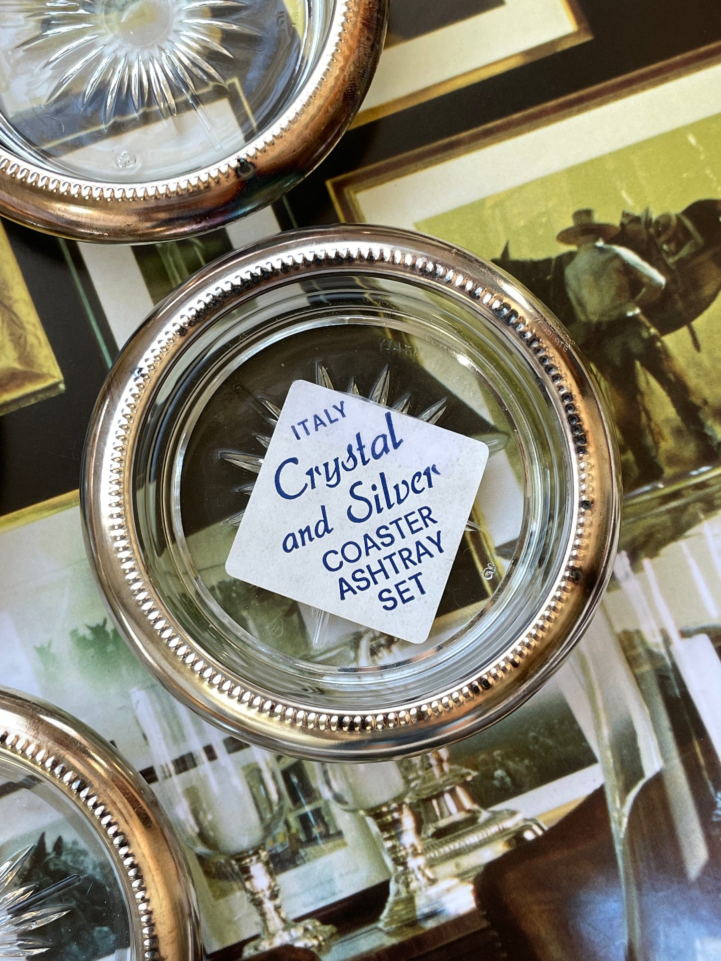 Rialto Crystal Ashtray Coasters, Set of 4