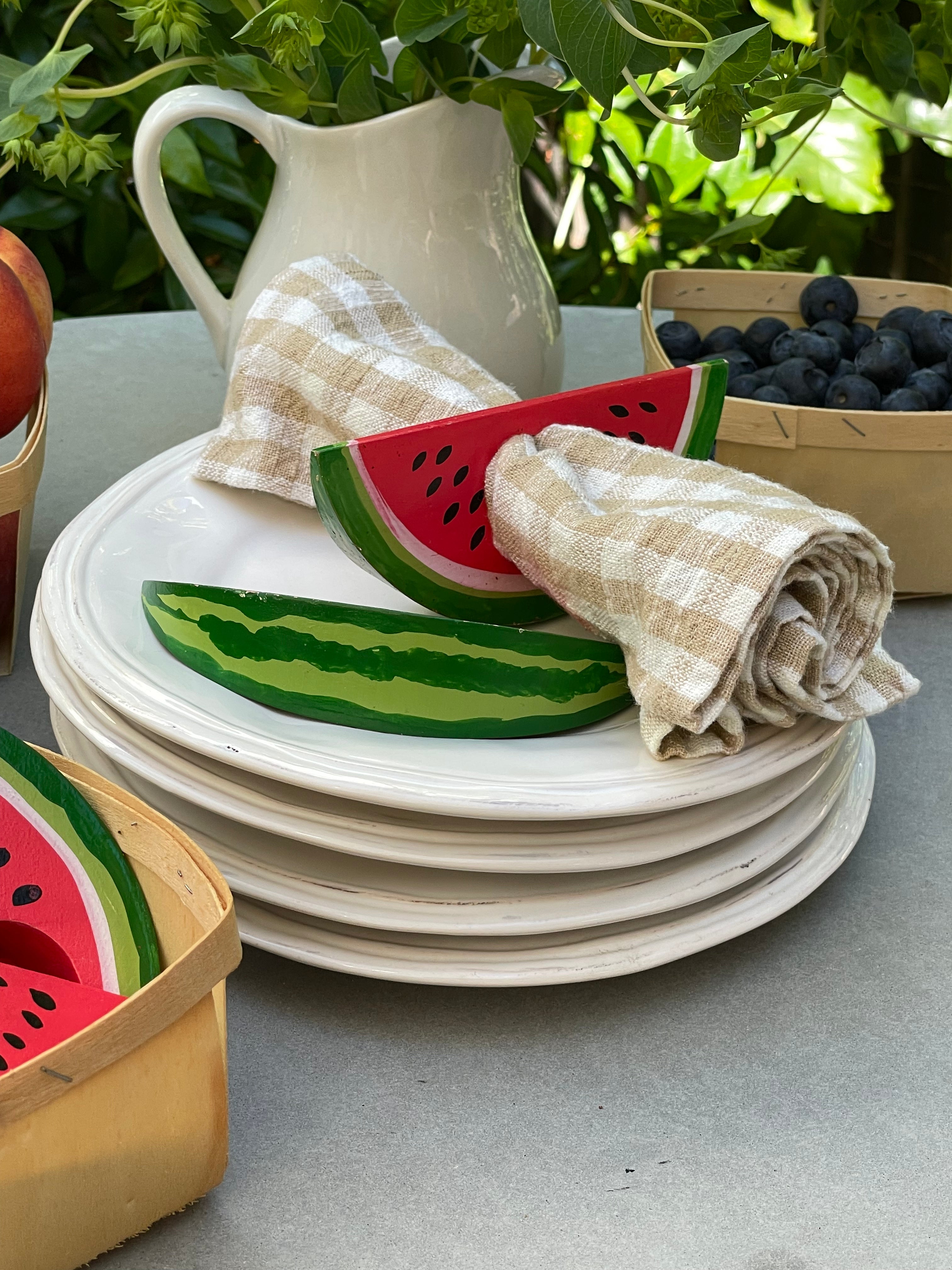 Watermelon Napkin Rings, Set of 4