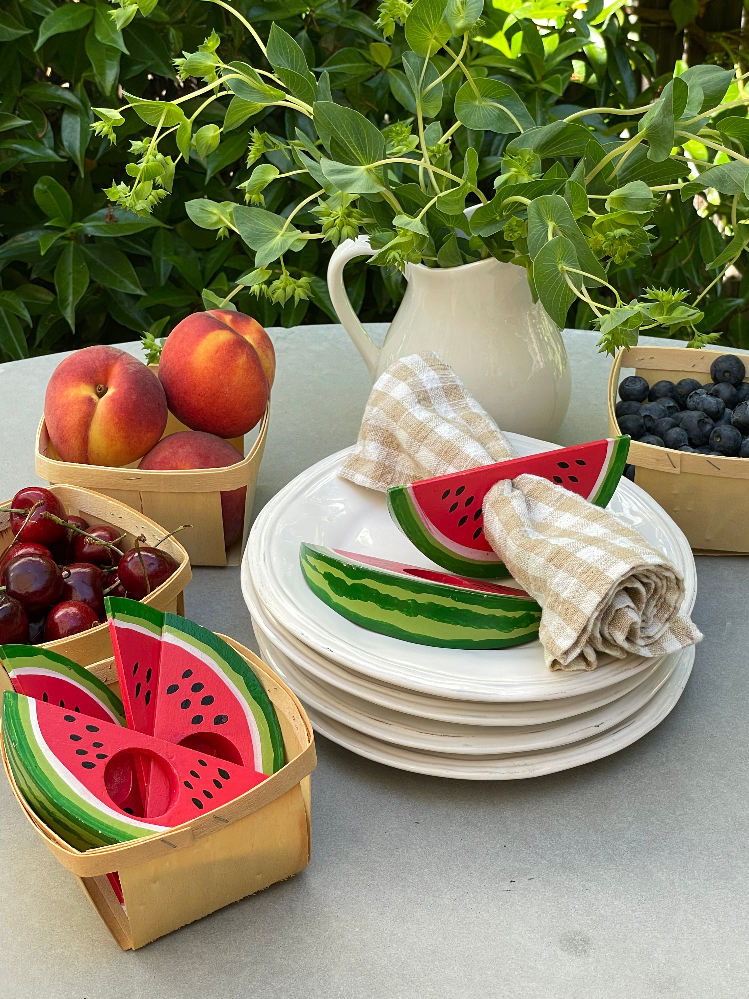 Watermelon Napkin Rings, Set of 6