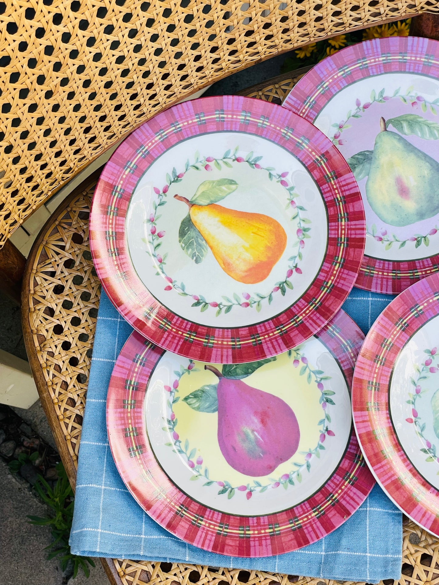 Pear Salad Plates, Set of 4