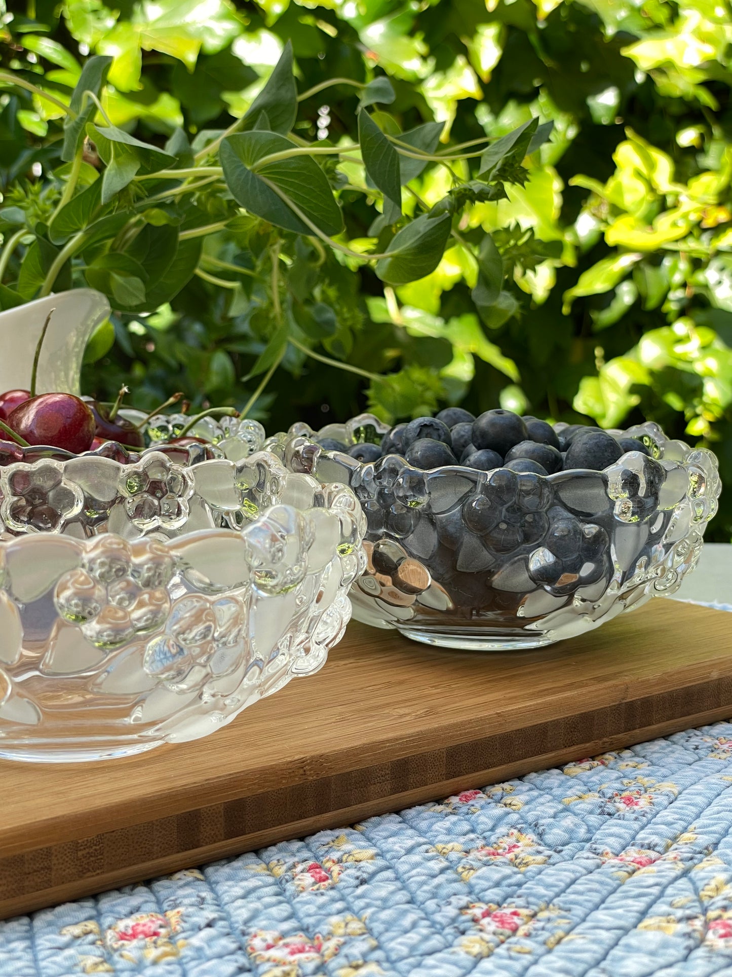 Flowerbed Crystal Bowls, Set of 3