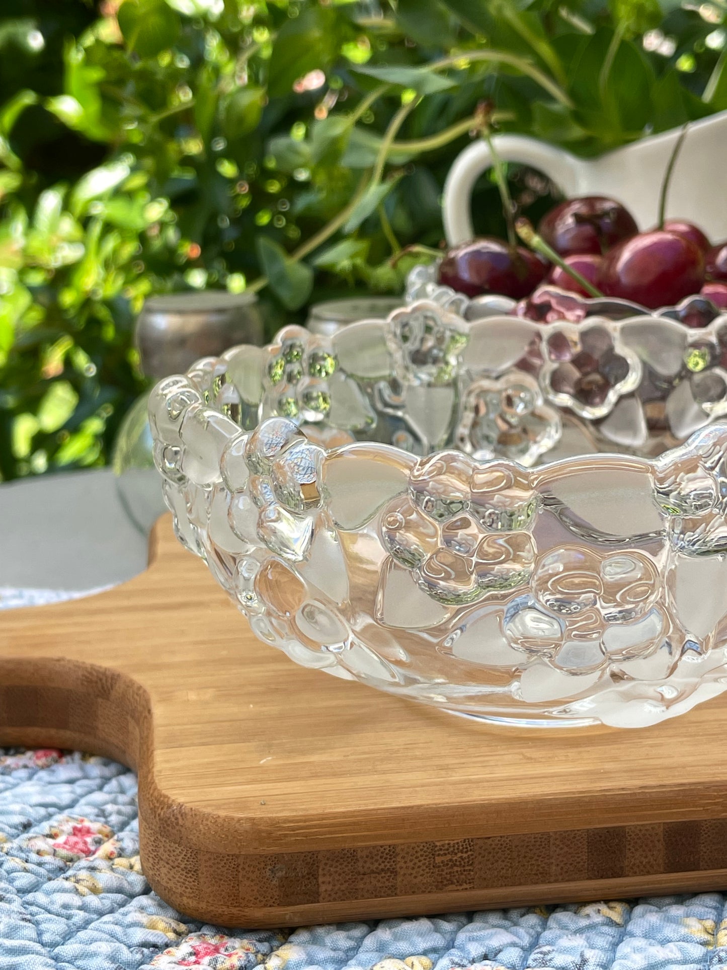 Flowerbed Crystal Bowls, Set of 3