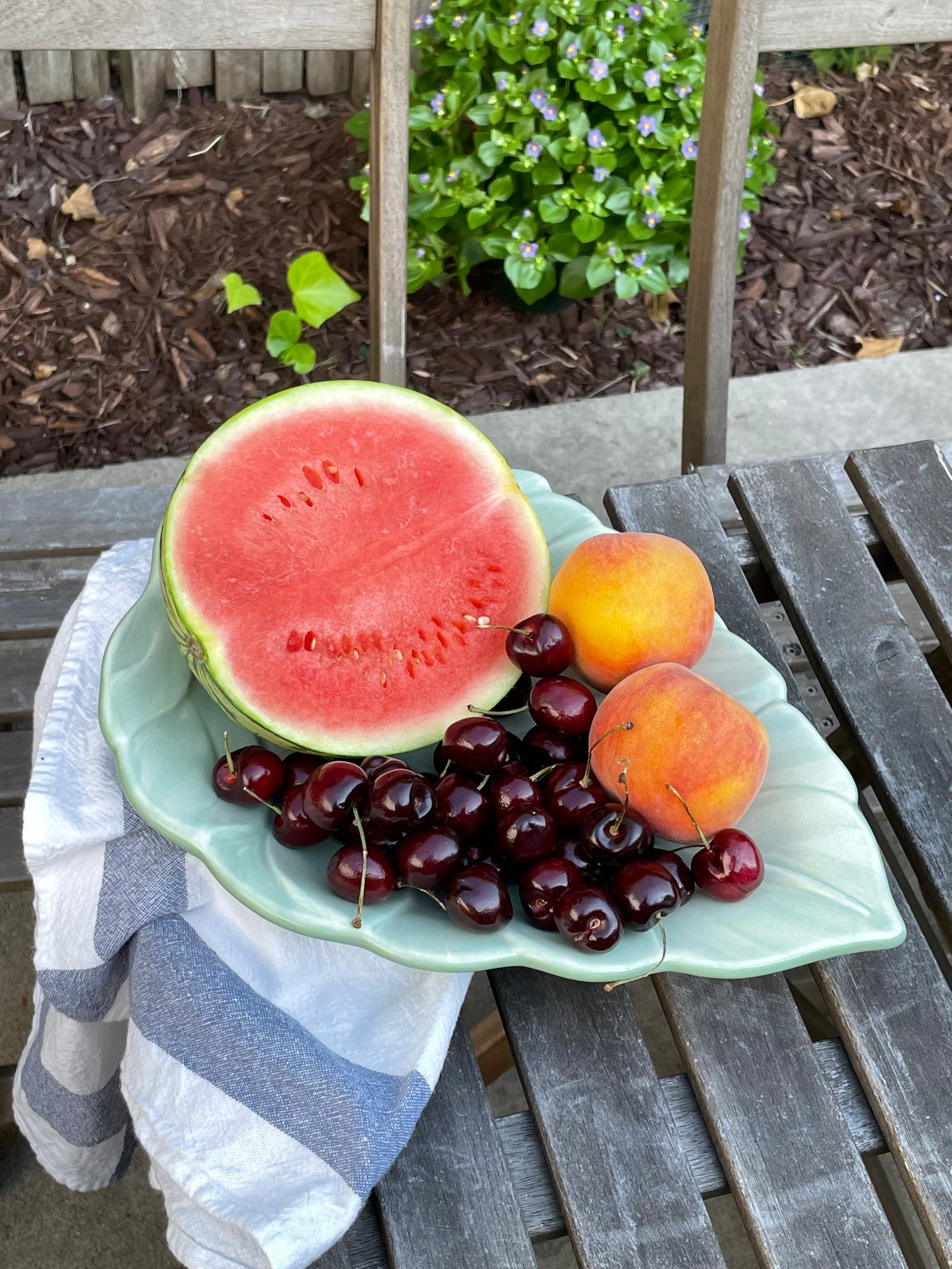 Green Leaf Serving Platter
