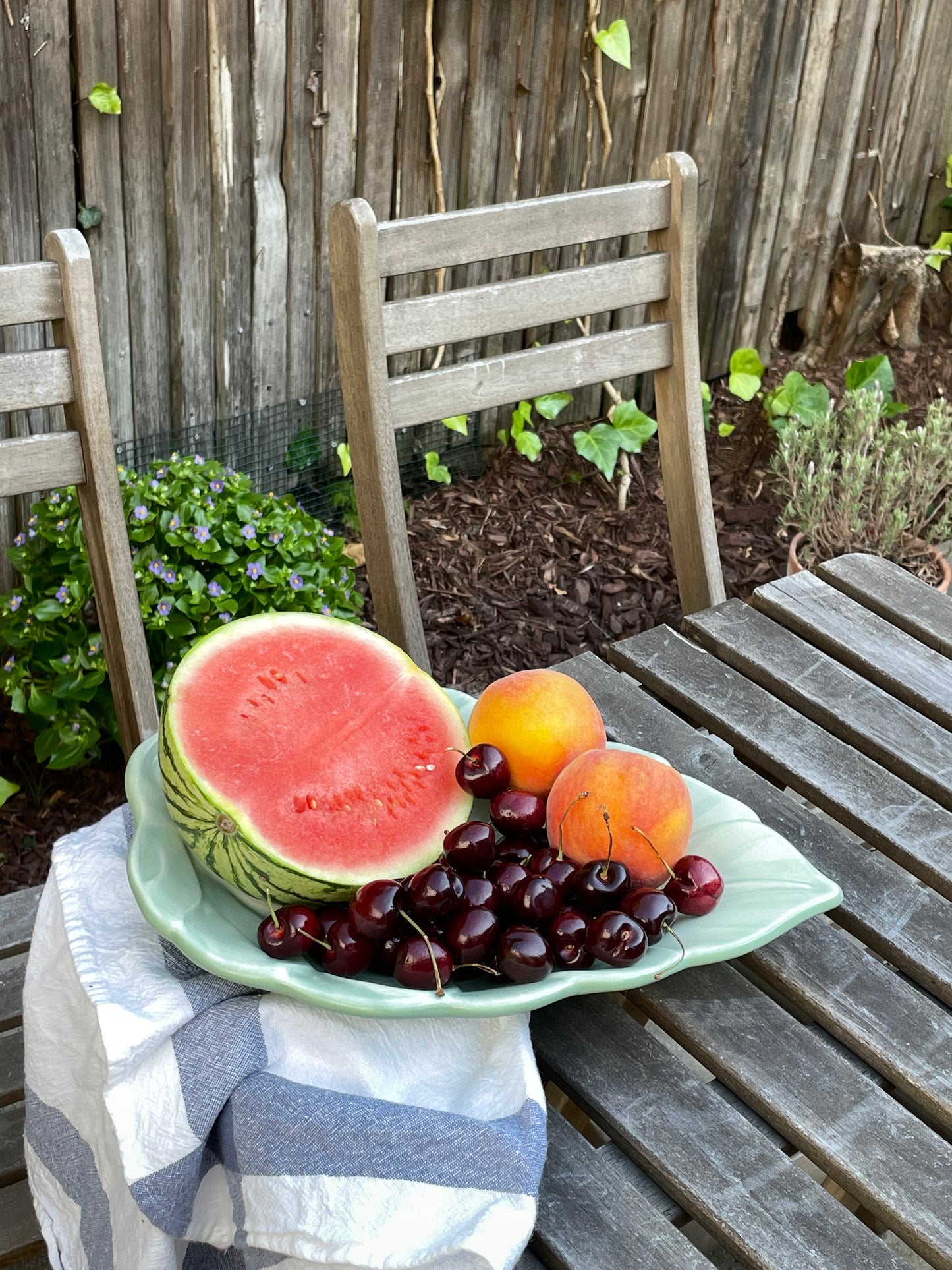 Green Leaf Serving Platter