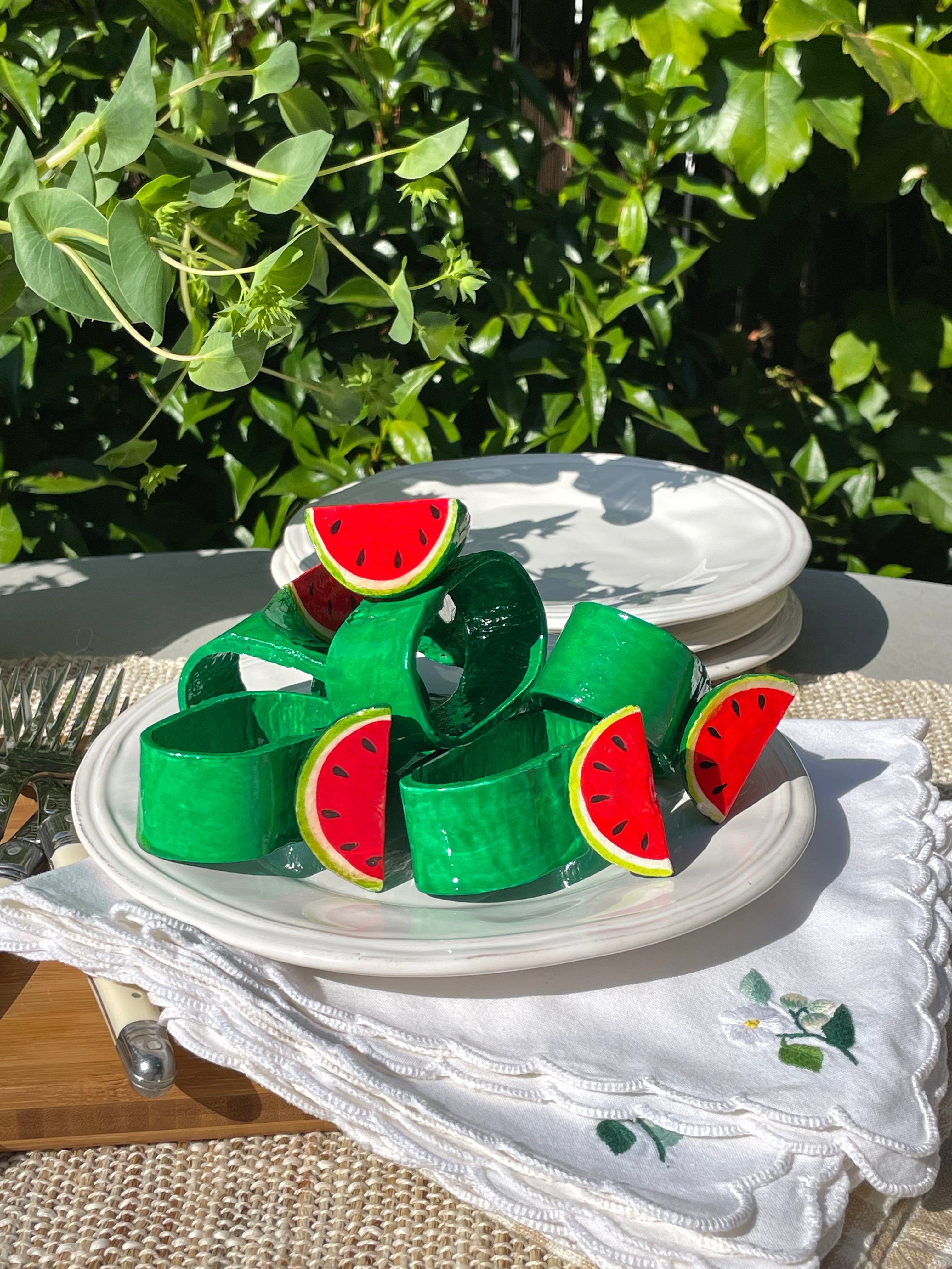 Watermelon Patch Napkin Rings, Set of 6