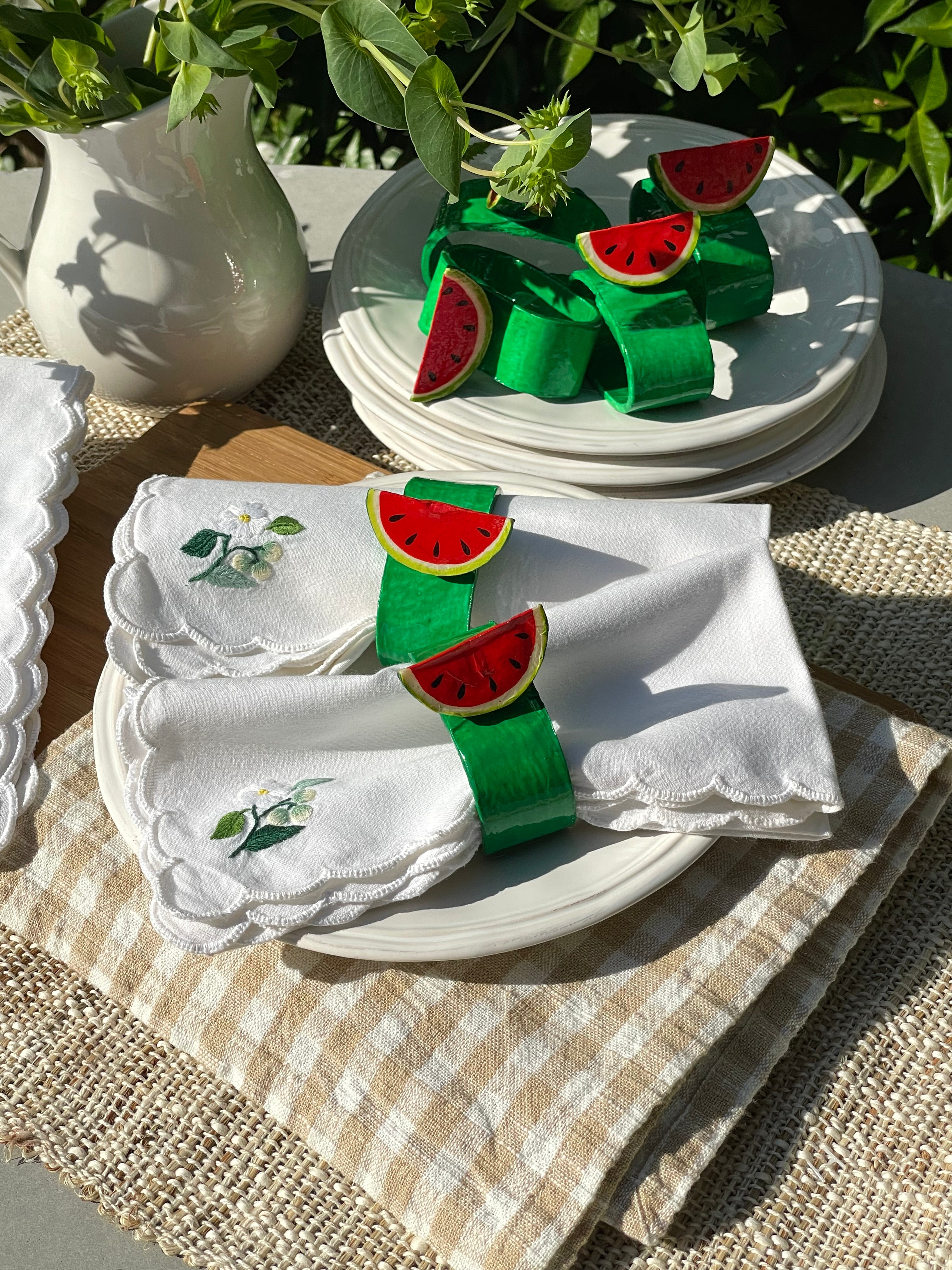 Watermelon Patch Napkin Rings, Set of 6