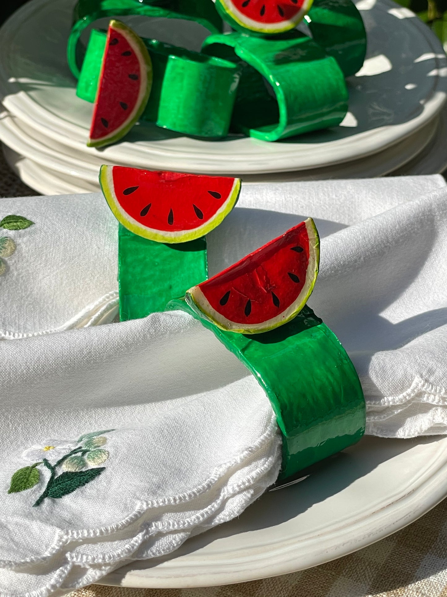 Watermelon Patch Napkin Rings, Set of 6