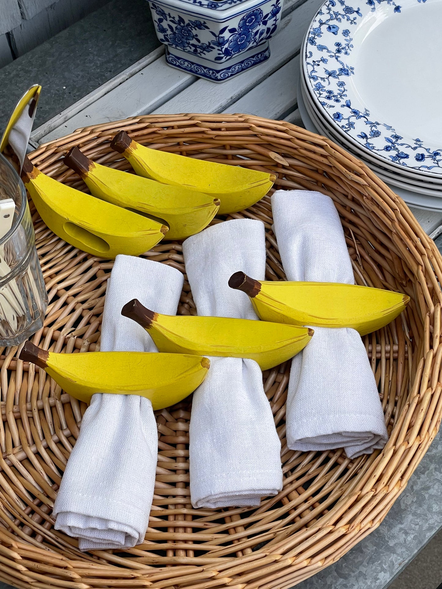 Banana Napkin Rings, Set of 6
